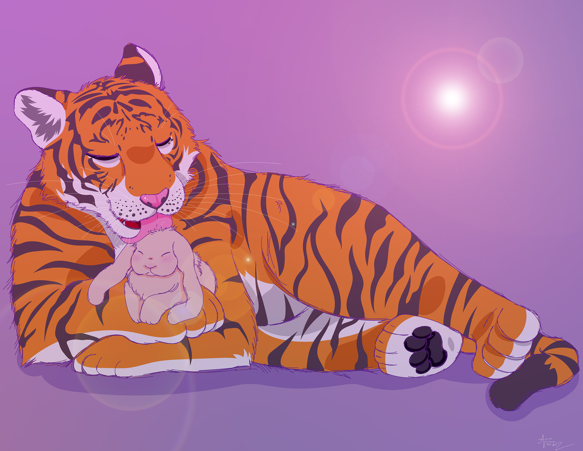A Tiger and his bunny.
