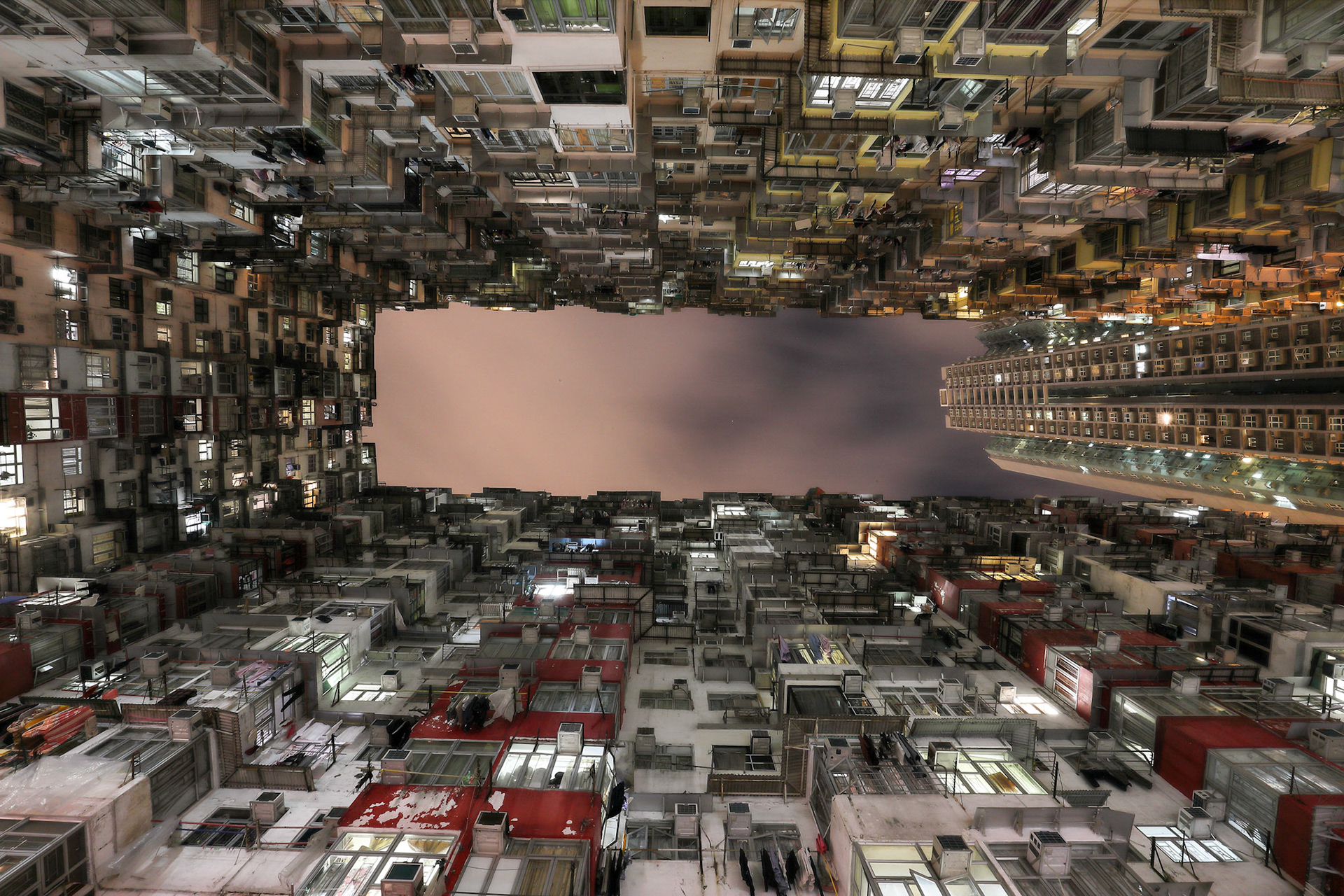 Yick Fat Yick Cheong Fok Cheong Building King Road Quarry Bay Hong Kong urban housing apartment flat condominium at night