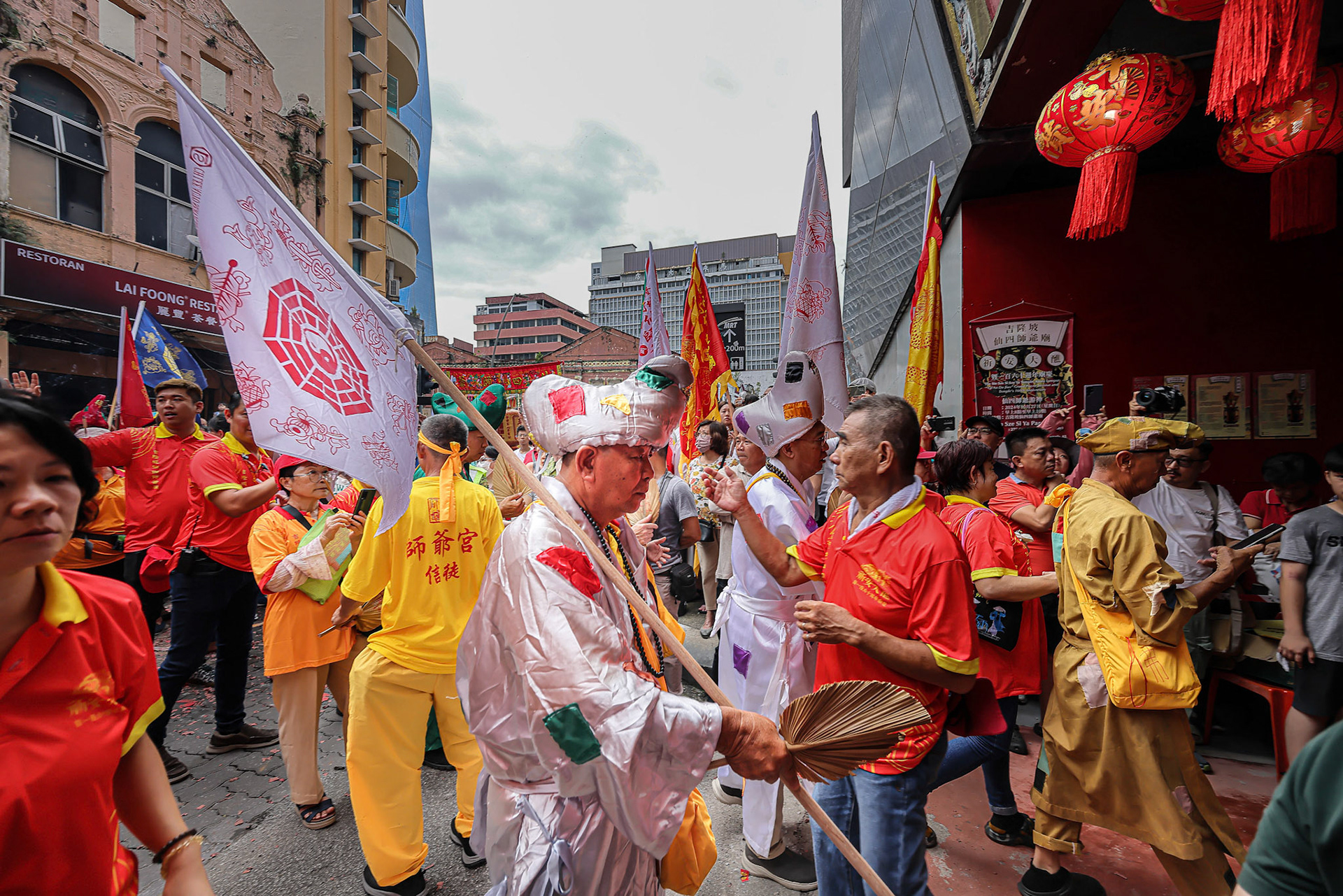 Kuala Lumpur, Malaysia-October 27, 2024- 160 years celebration of Sin Sze Si Ya Temple been there since the very beginning of this city. Parade, lion dance, band, was part of celebration