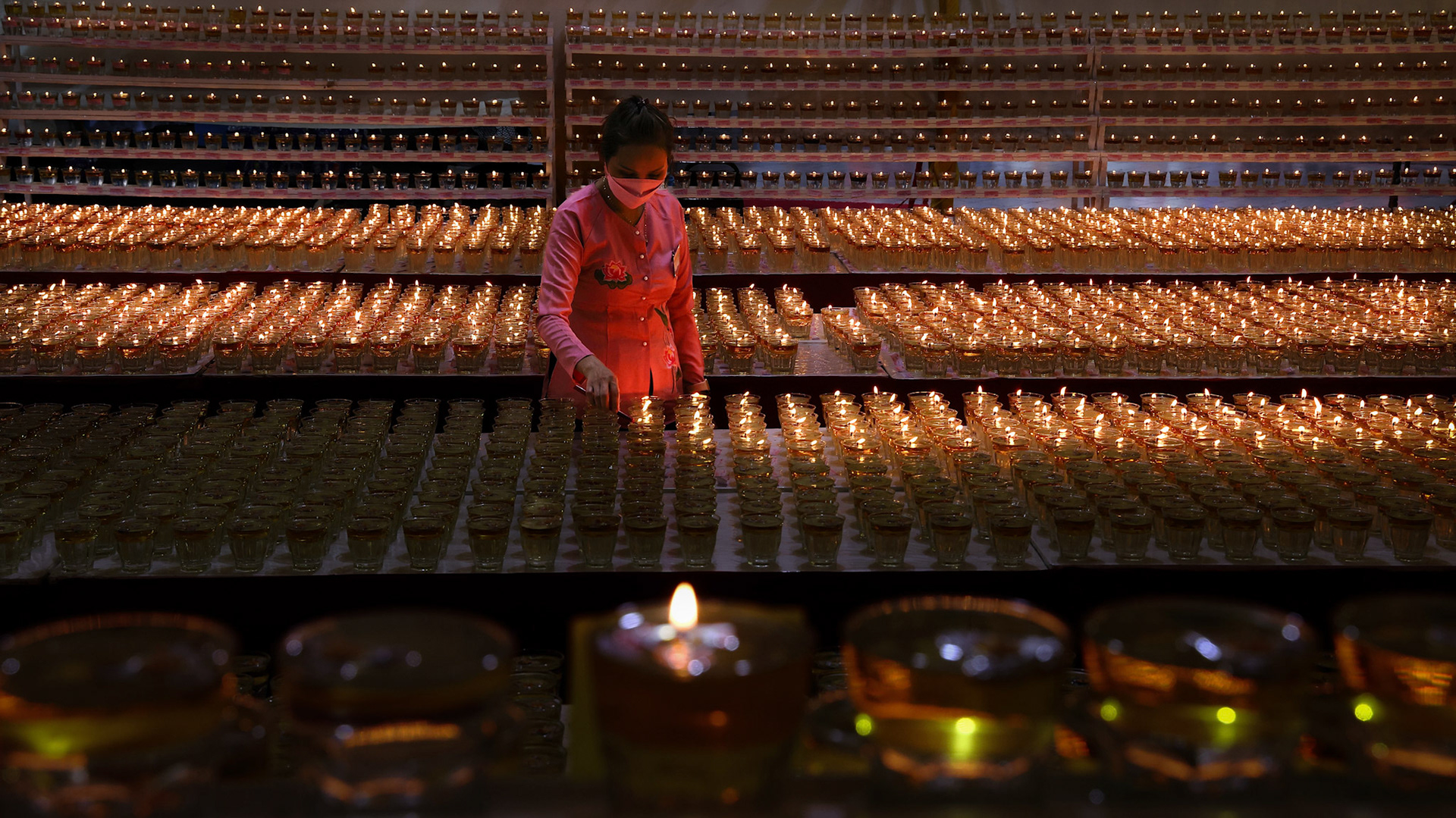 Kuala Lumpur, Malaysia- May 06, 2023- Vesak day lighting of lanterns at Buddhist Maha Vihara and floats parade held at Brickfield is colourful and multinational event participated by Buddhists.