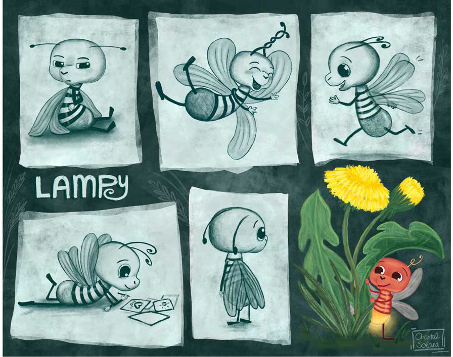 character sheet "Lampy" poses