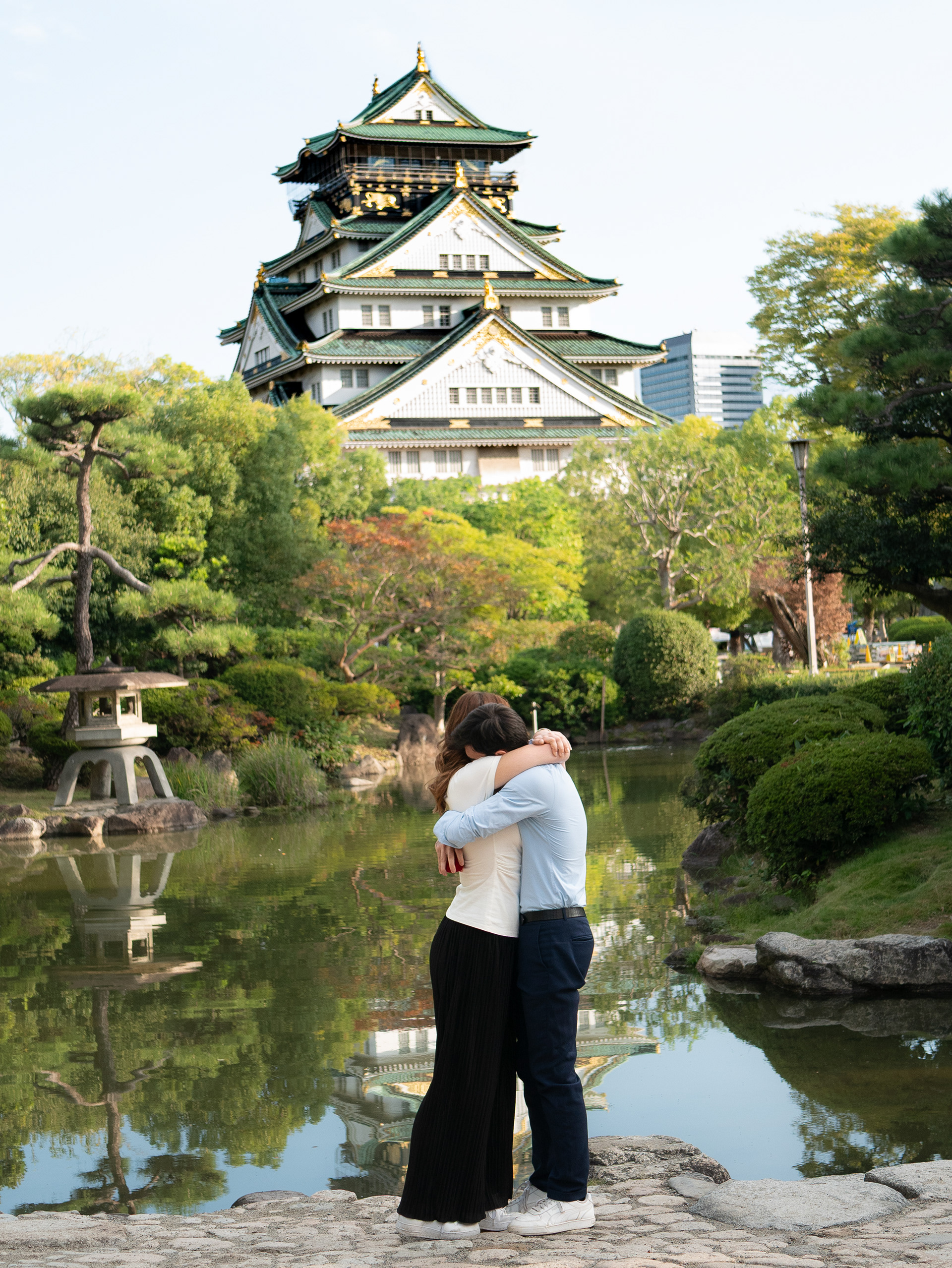 Osaka castle surprise proposal photoshoot success for European clients