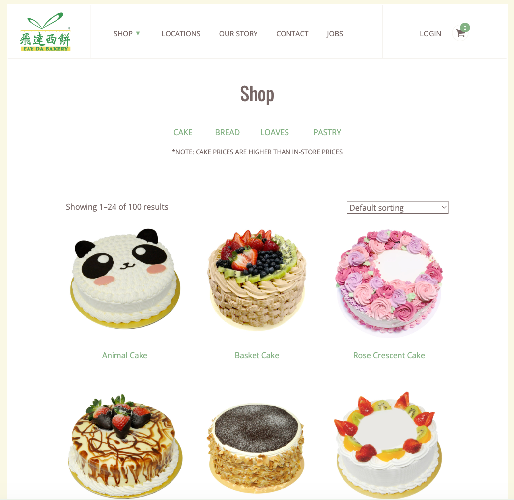 Old shop page