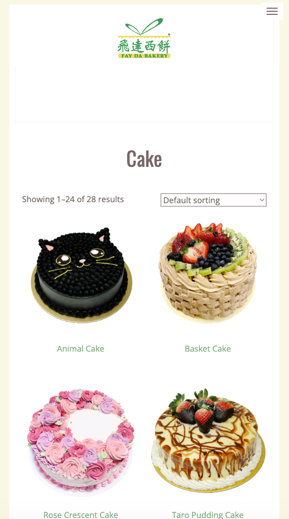 Old mobile view of shop page