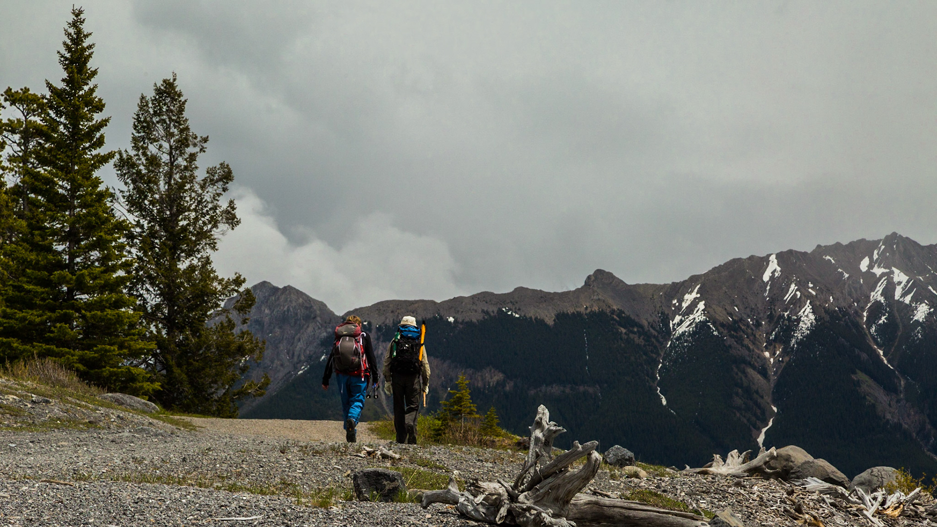 This couple came through. Their packs imply they may have been on a fairly long hike. When they offered to stop for my shooting, I explained I was waiting on for them to accent the picture. They were cheerful about the idea.