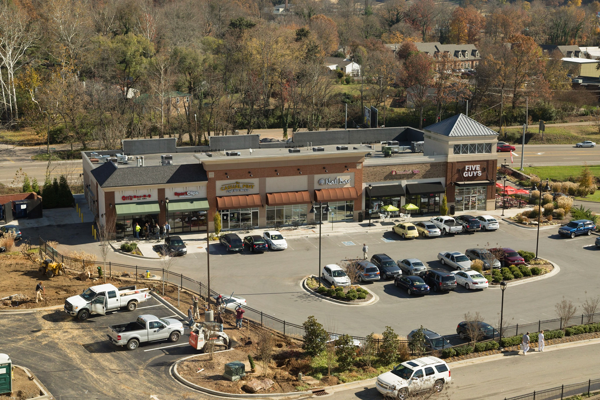 Brookview Market A, LLC bought this building from Brookview Retail A, LLC.  This image was taken from the 6th Floor offices of Baker Donelson, in the Brookview Promenade.  The closing of the purchase was in progress when this image was taken.