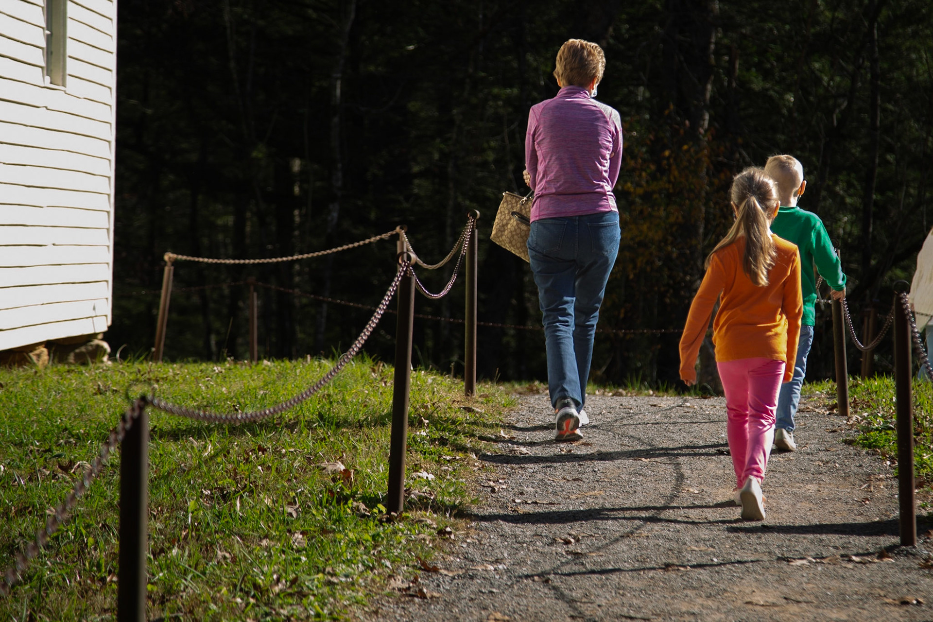 Grammy with Grandkids at the Premitive Baptist Church, Cades Cove