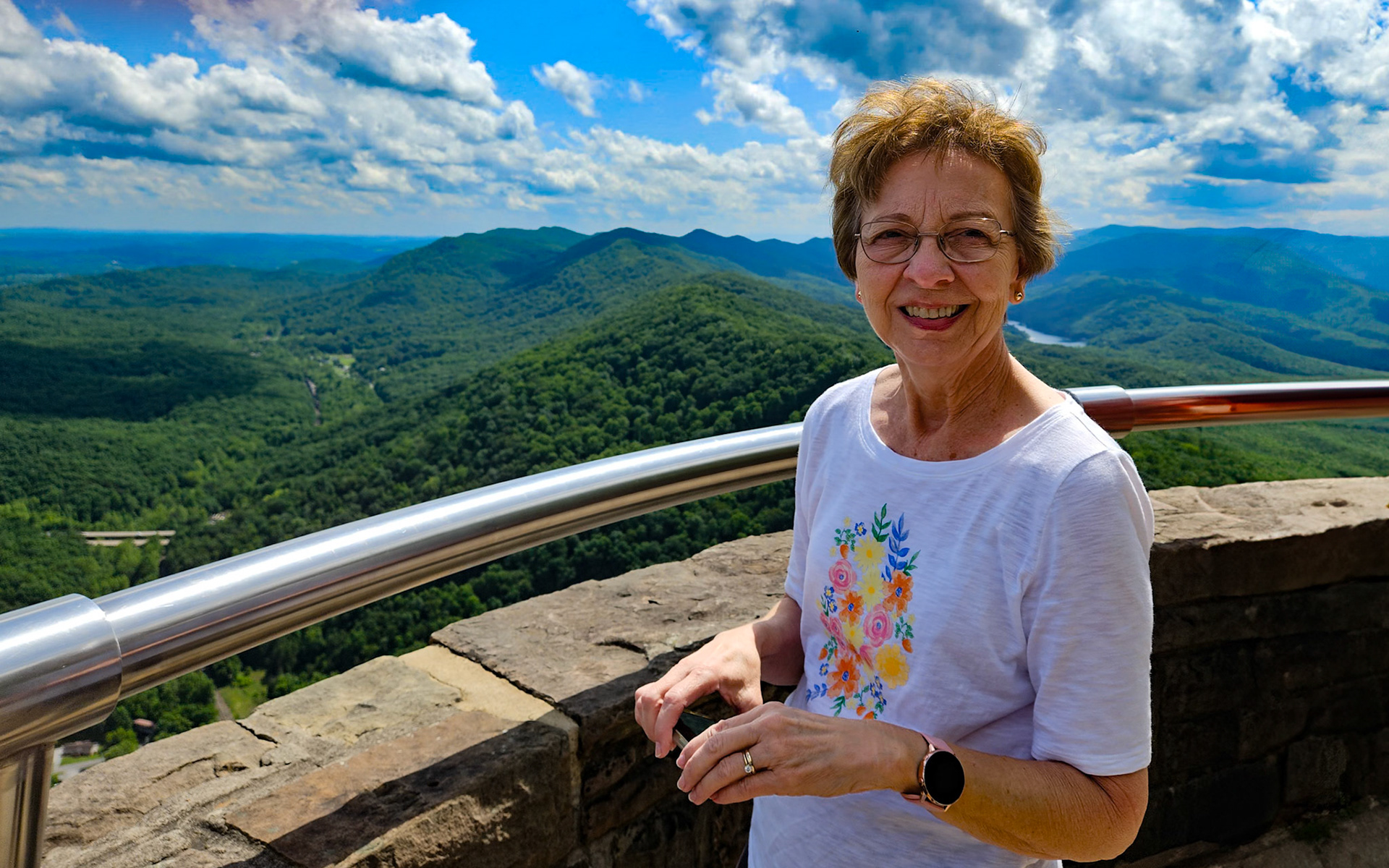 Christie Lewis at Pinnacle Overlook, Cumberland Gap National Historical Park. May 27, 2024