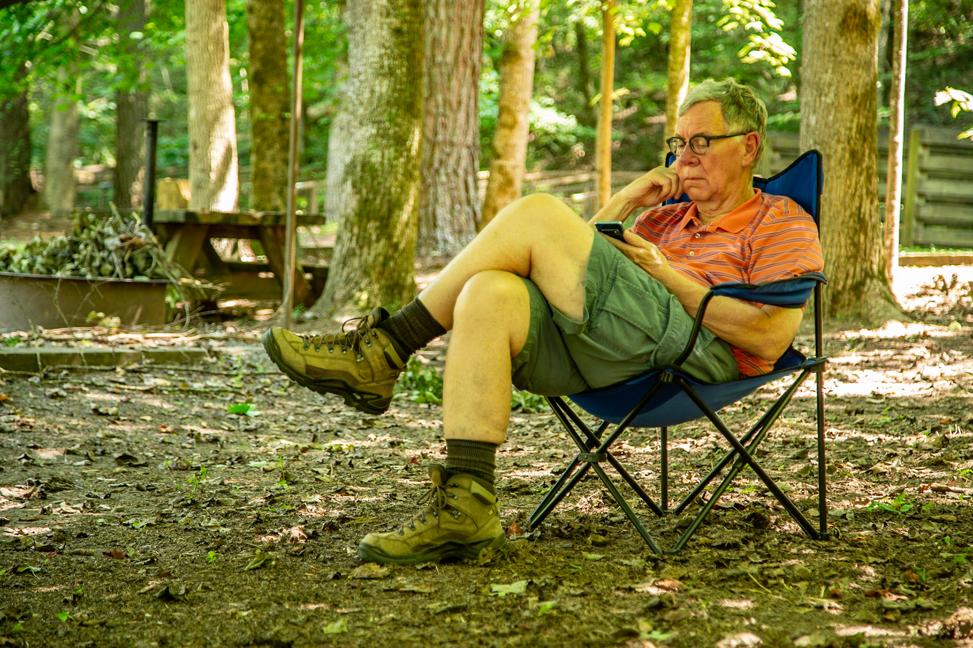 Reading a Novel at Young Branch Campground on Citico Creek Road
