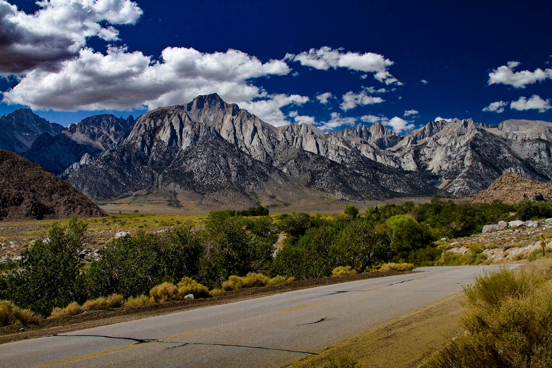 Driving through Lone Pine, the signs for Mt. Whitney Portal were everywhere.  How could we resist driving toward the tallest mountain in the "Lower-48" as far as we could go.  I now understand that the hike to Mt. Whitney summit was about 20 hours round trip.