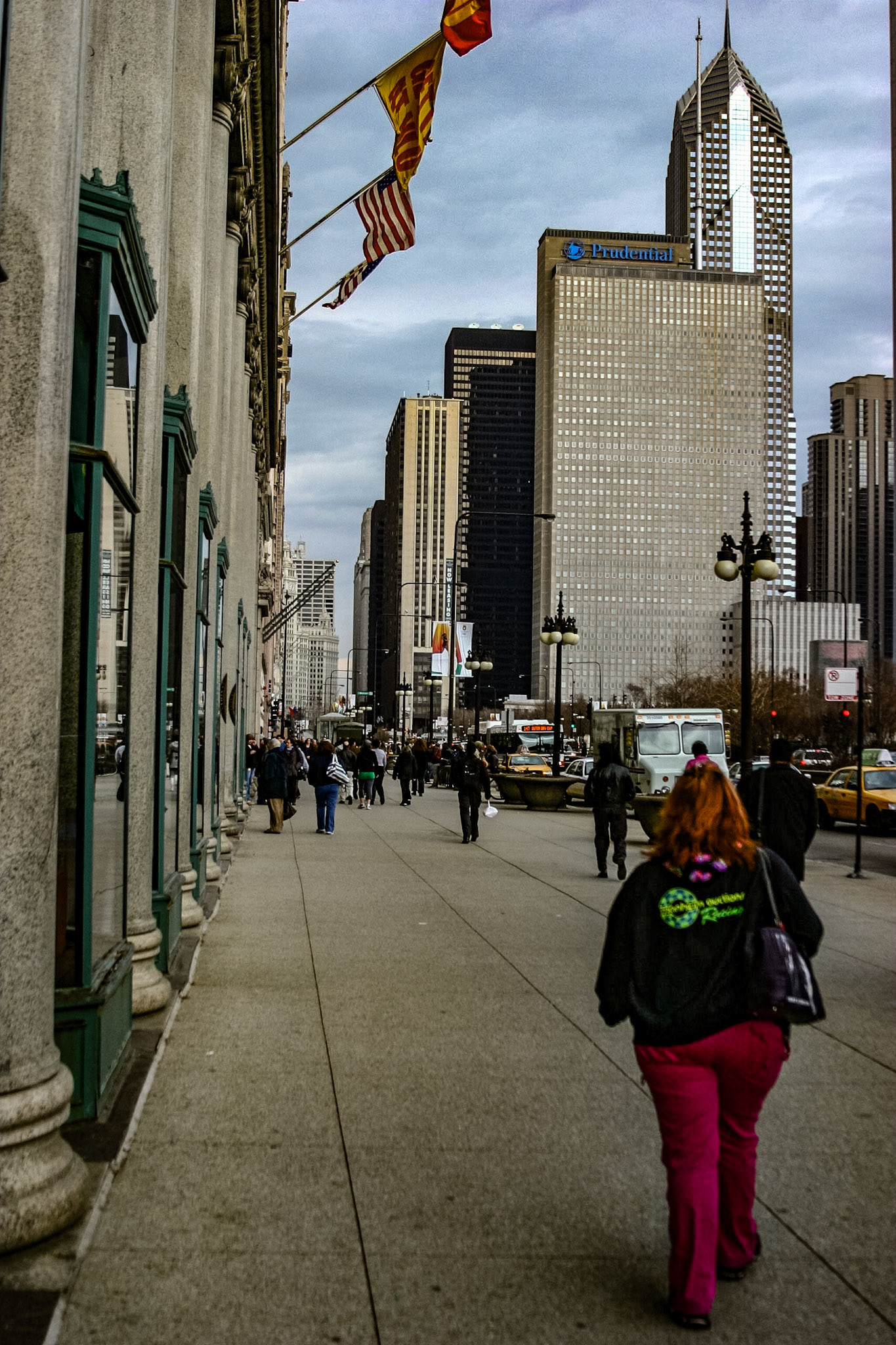 Chicago South Michigan Ave, near Chicago Art Institute, and Madison Ave.