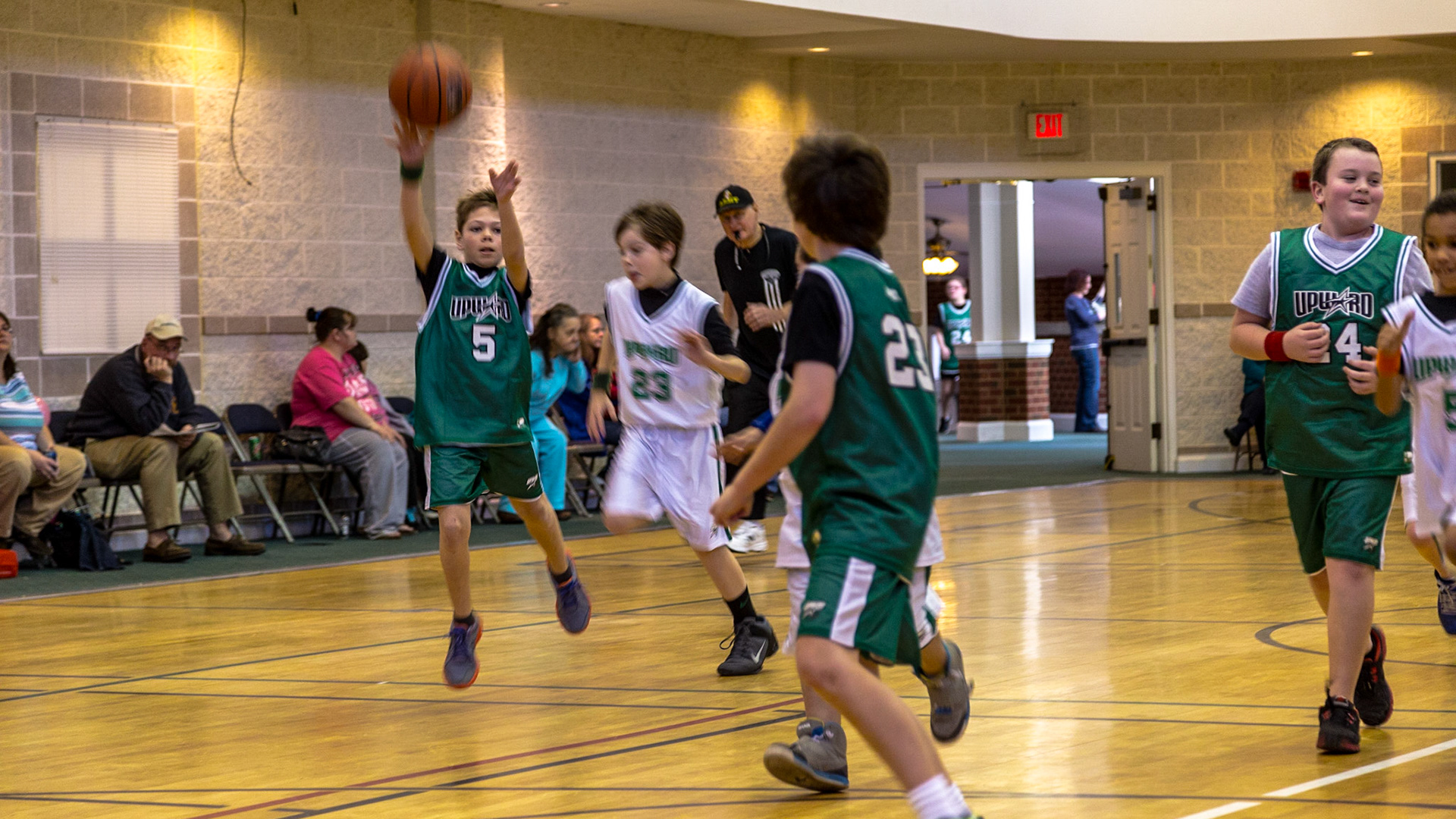 This is the third year a trip to Josephine's birthday party meant watching Trever and Grace, her older siblings, play basketball at Munsey United Methodist Church.  The first time was not really Josephine's birthday.  It was a few days after her birth. So, this trip was at the time she turned 2.