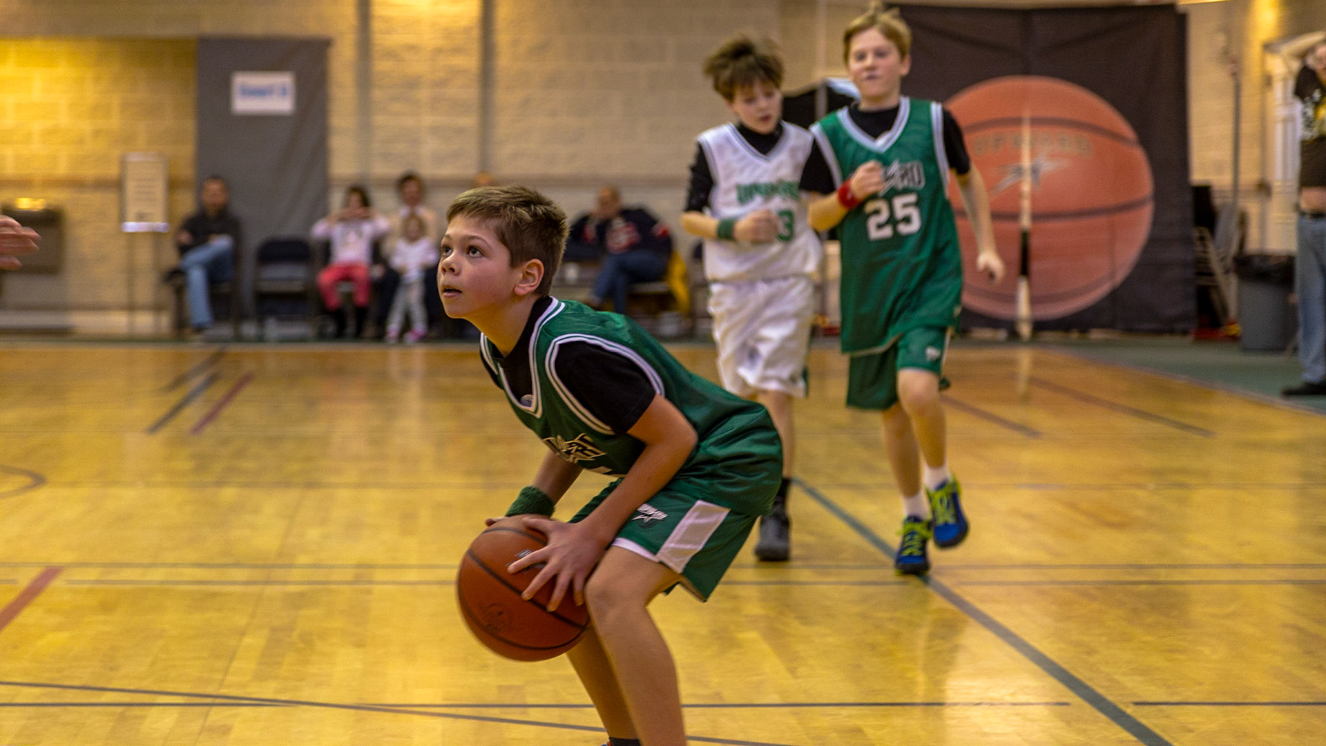 This is the third year a trip to Josephine's birthday party meant watching Trever and Grace, her older siblings, play basketball at Munsey United Methodist Church.  The first time was not really Josephine's birthday.  It was a few days after her birth. So, this trip was at the time she turned 2.