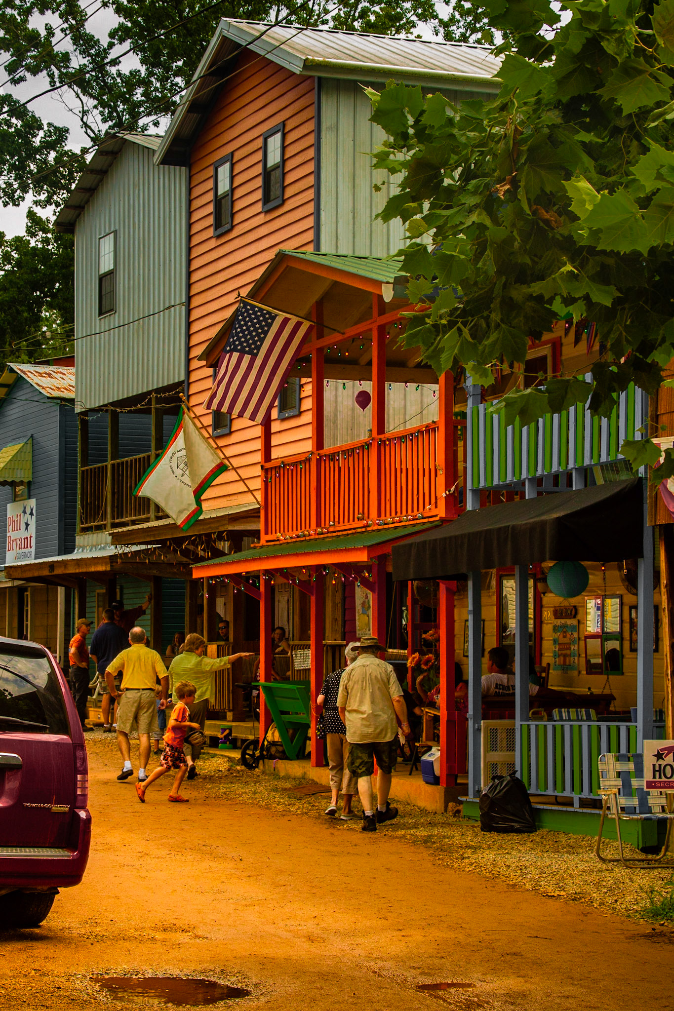 The walk into the Neshoba County Fair Grounds, through the craft market day, to the Smith - Hill - Nance Fair HouseSecond Day, Neshoba County Fair