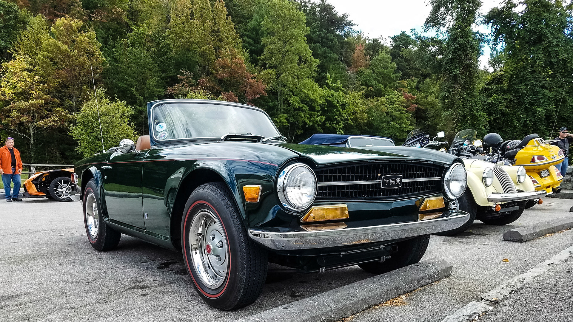 October 6, 2017 Christie was out of town for her forty-fifth high school class reunion.  I went on a drive for photography, just as fall color started to show.  It was a good day for this kind of trip, with good landscapes and a few vintage cars at First Baptist Church in Farragut, followed by the Cherohala Skyway and Fontana Dam.