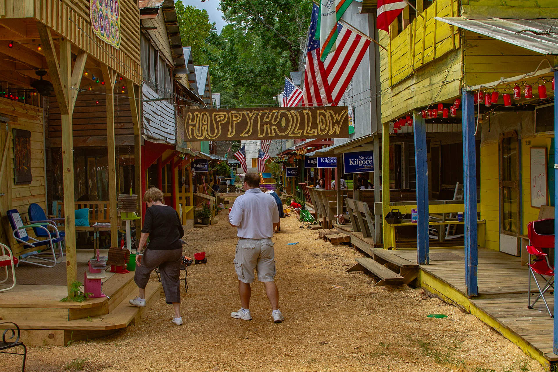 The walk into the Neshoba County Fair Grounds, through the craft market day, to the Smith - Hill - Nance Fair HouseSecond Day, Neshoba County Fair