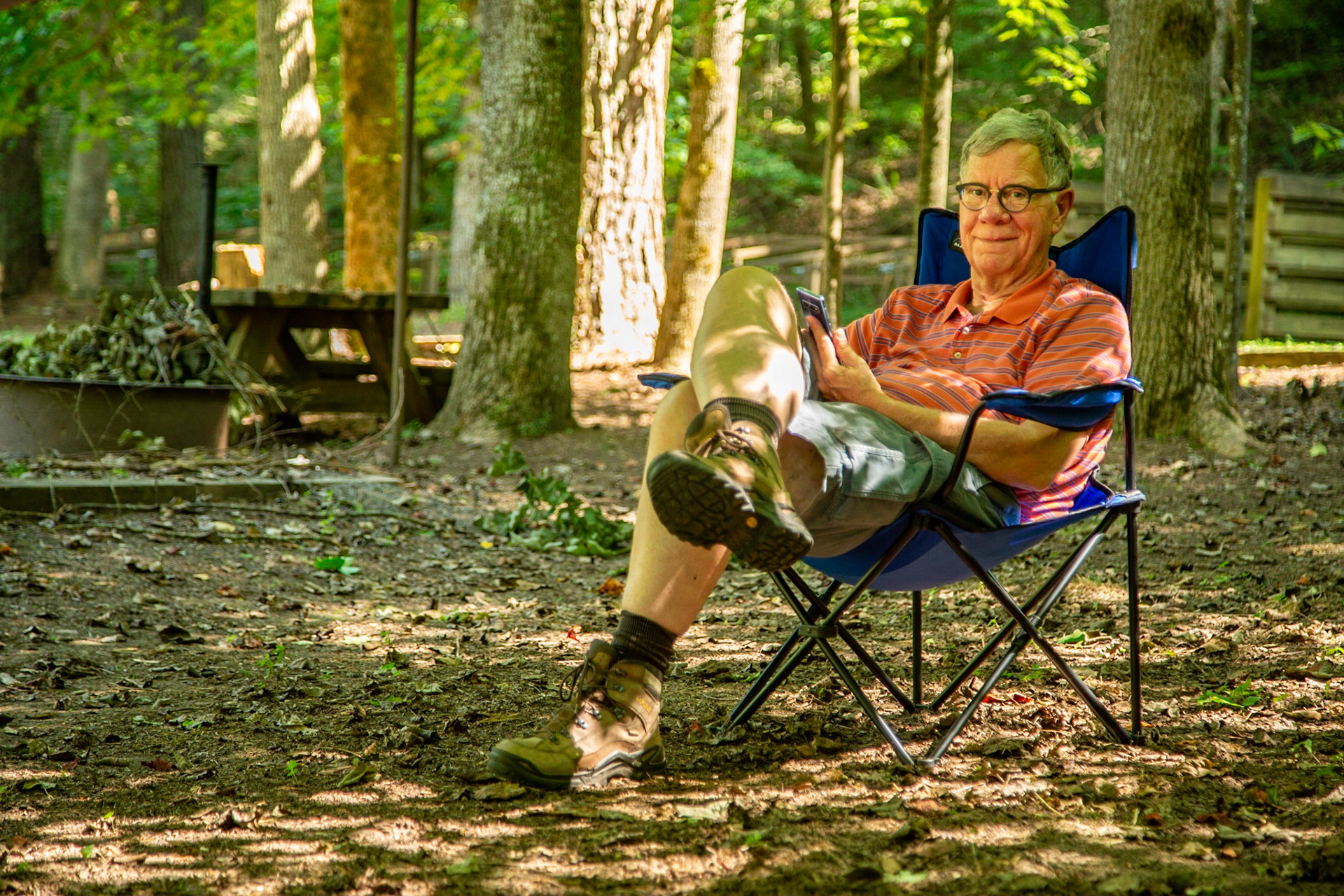 Reading a Novel at Young Branch Campground on Citico Creek Road
