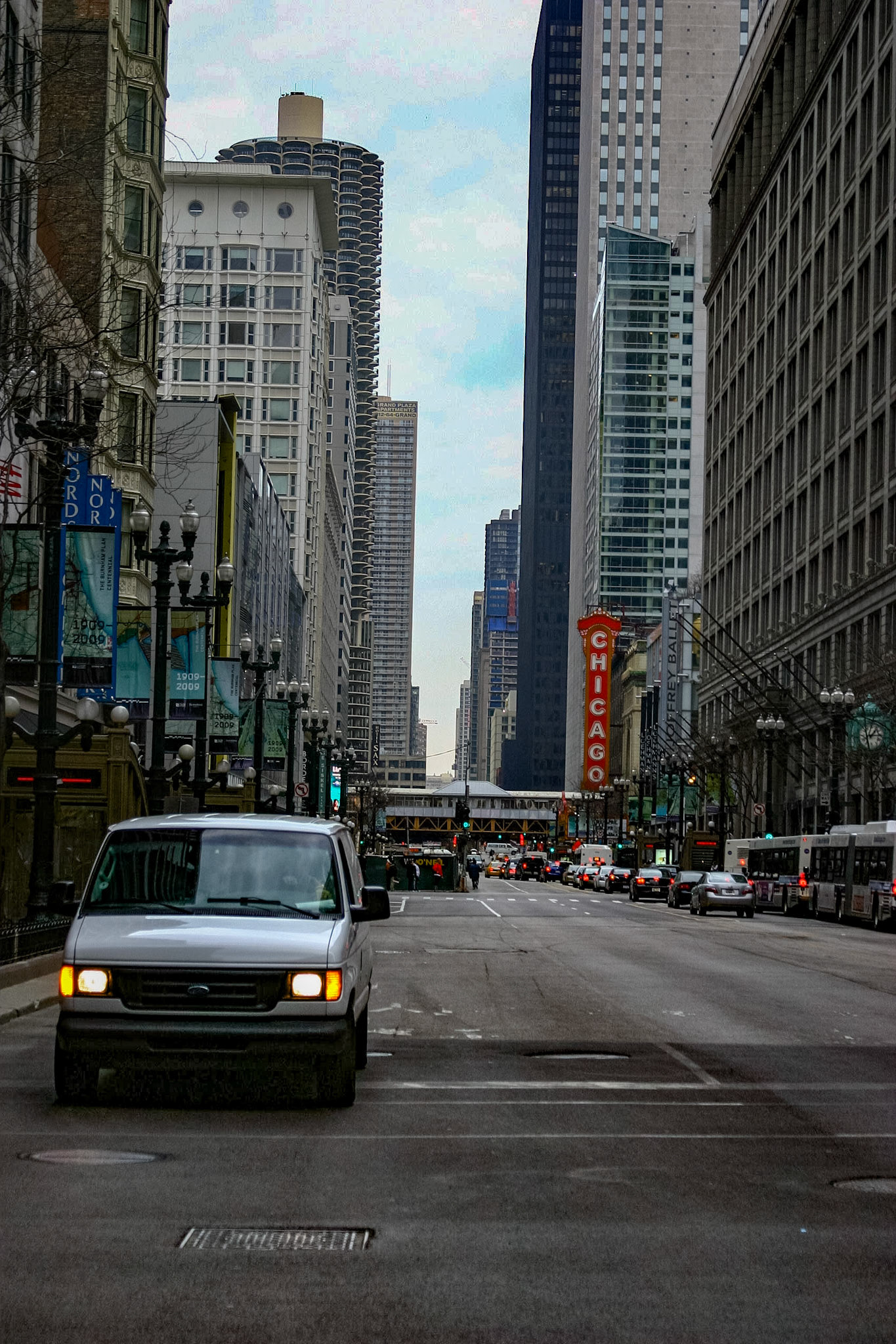 Chicago South Michigan Ave, near Chicago Art Institute, and Madison Ave.