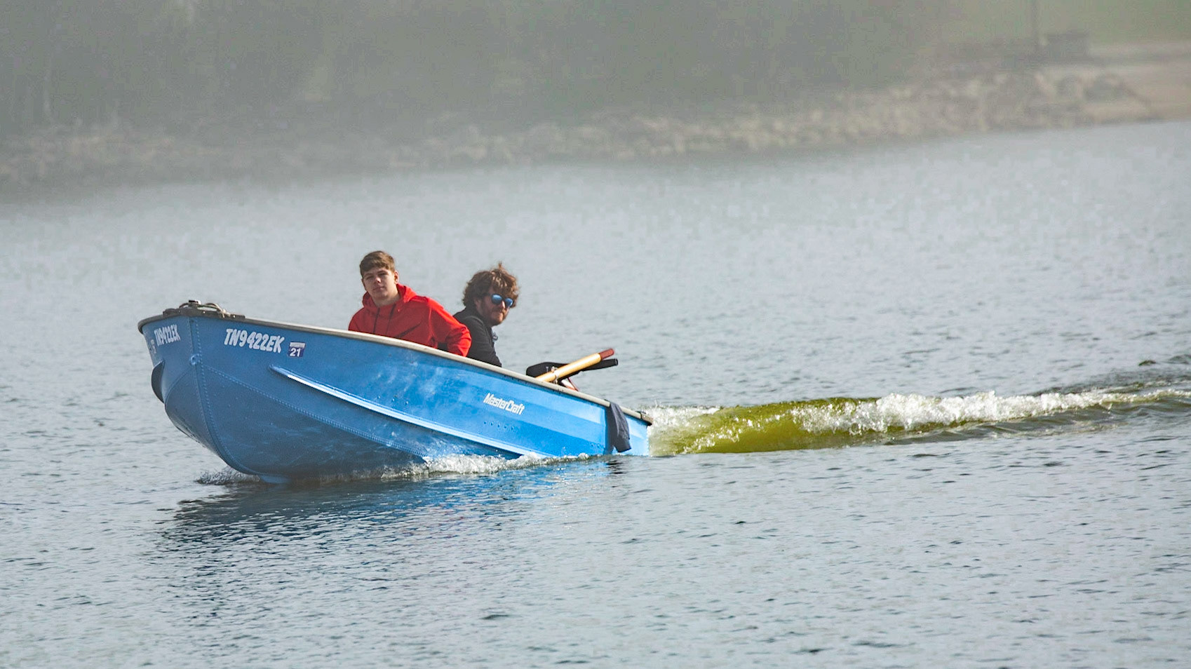 For a Christmas Day surprise, Mark took his nephew Trever for a ride on the boat Trever helped paint all one afternoon.