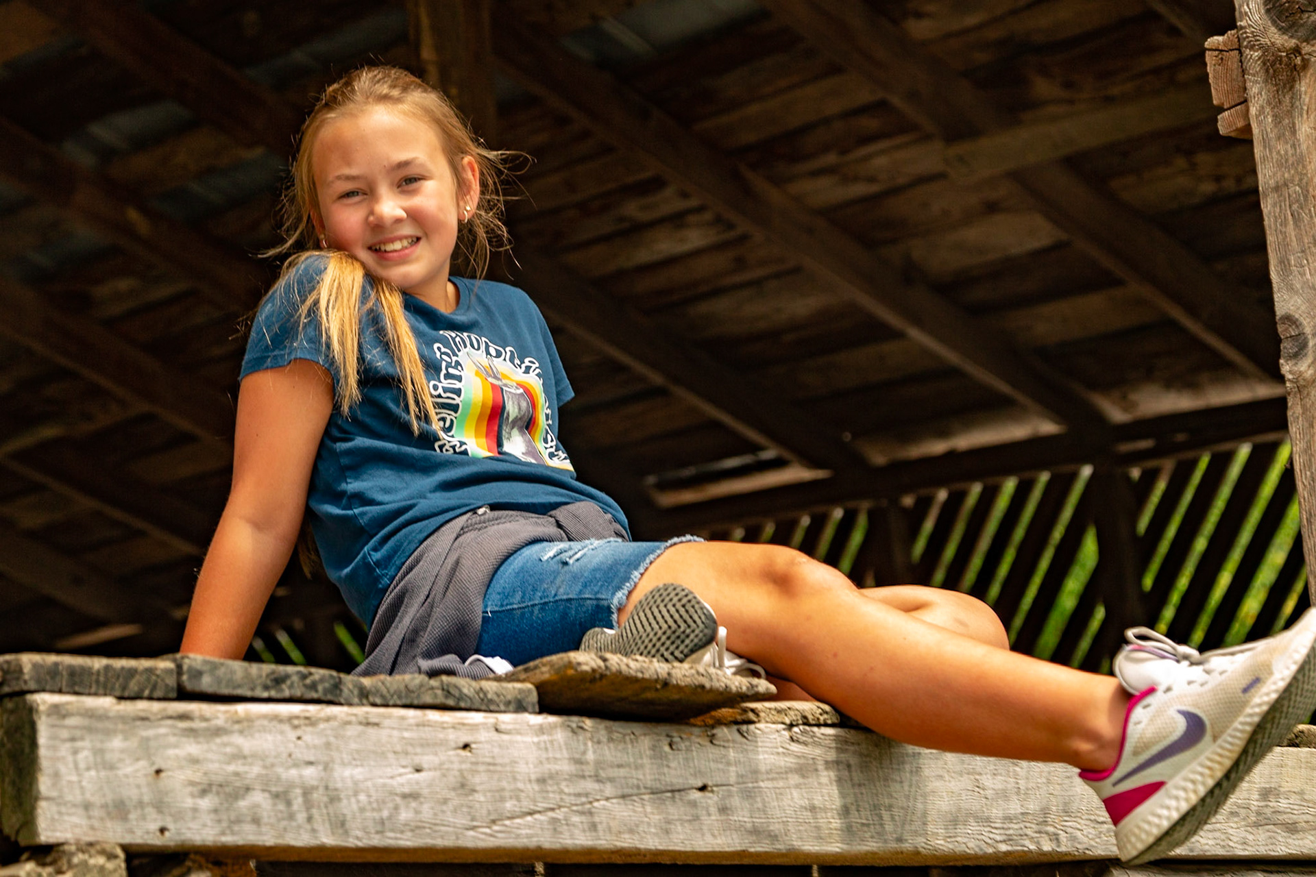 Sophia at Hiram Caldwell Barn, Cataloochee Valley