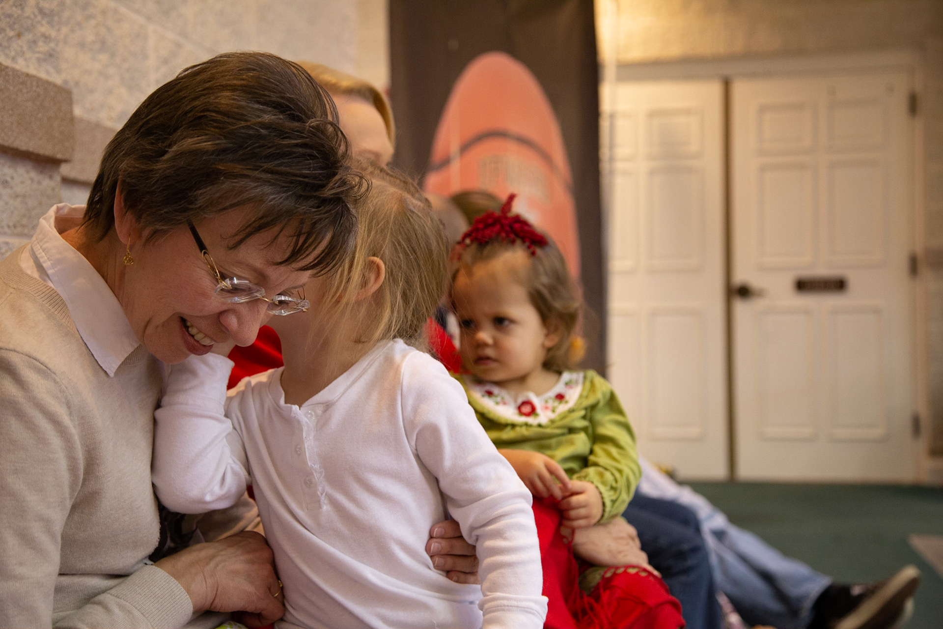 This is the third year a trip to Josephine's birthday party meant watching Trever and Grace, her older siblings, play basketball at Munsey United Methodist Church.  The first time was not really Josephine's birthday.  It was a few days after her birth. So, this trip was at the time she turned 2.