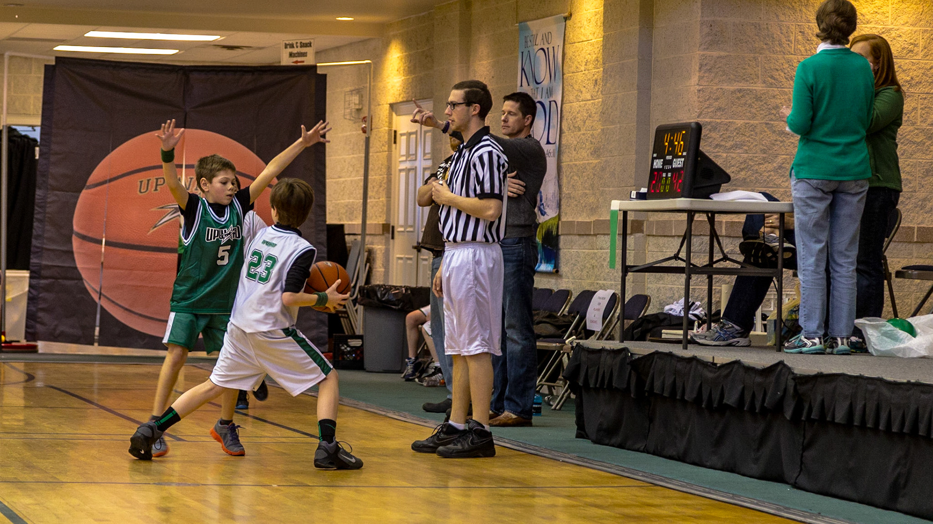 This is the third year a trip to Josephine's birthday party meant watching Trever and Grace, her older siblings, play basketball at Munsey United Methodist Church.  The first time was not really Josephine's birthday.  It was a few days after her birth. So, this trip was at the time she turned 2.