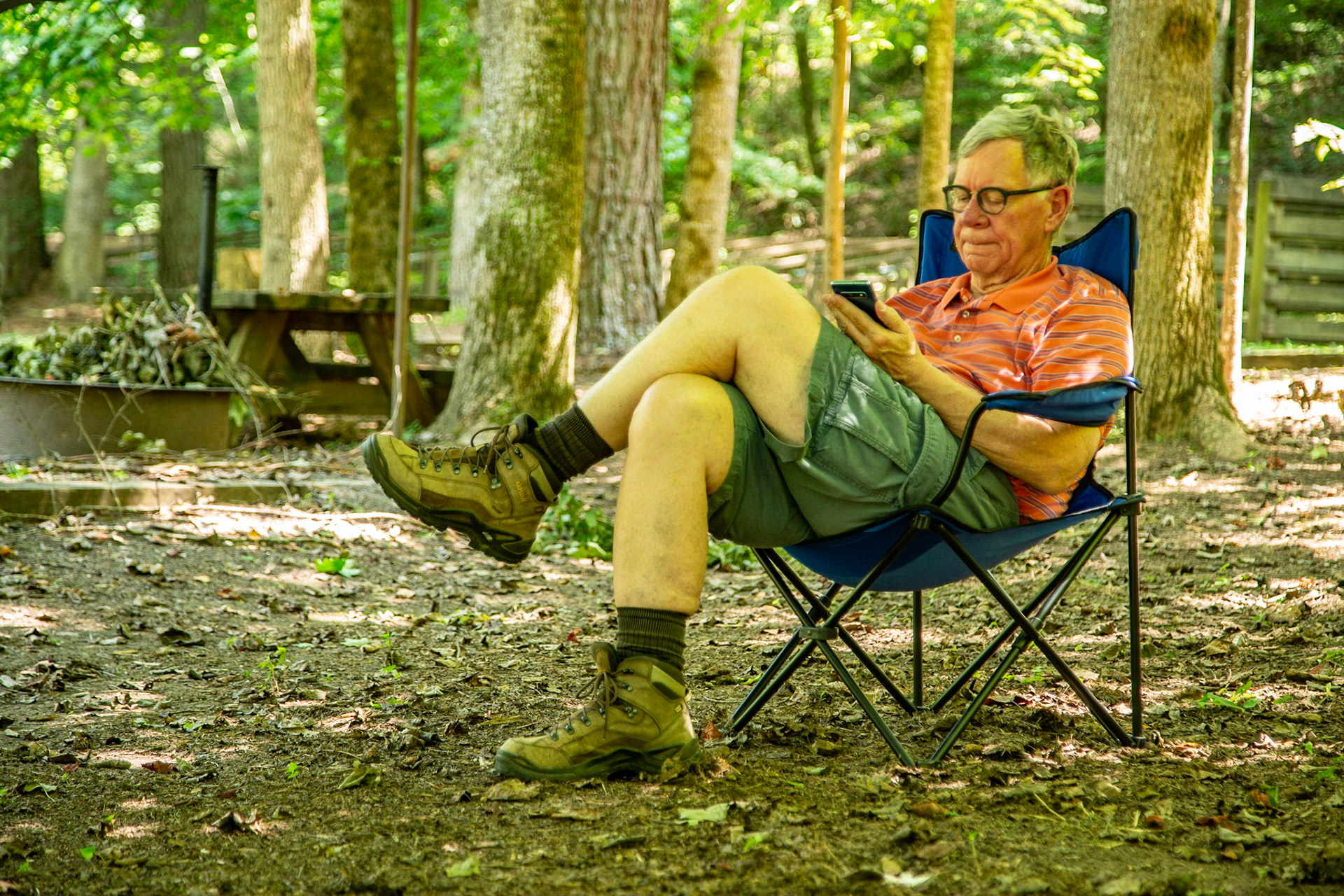 Reading a Novel at Young Branch Campground on Citico Creek Road