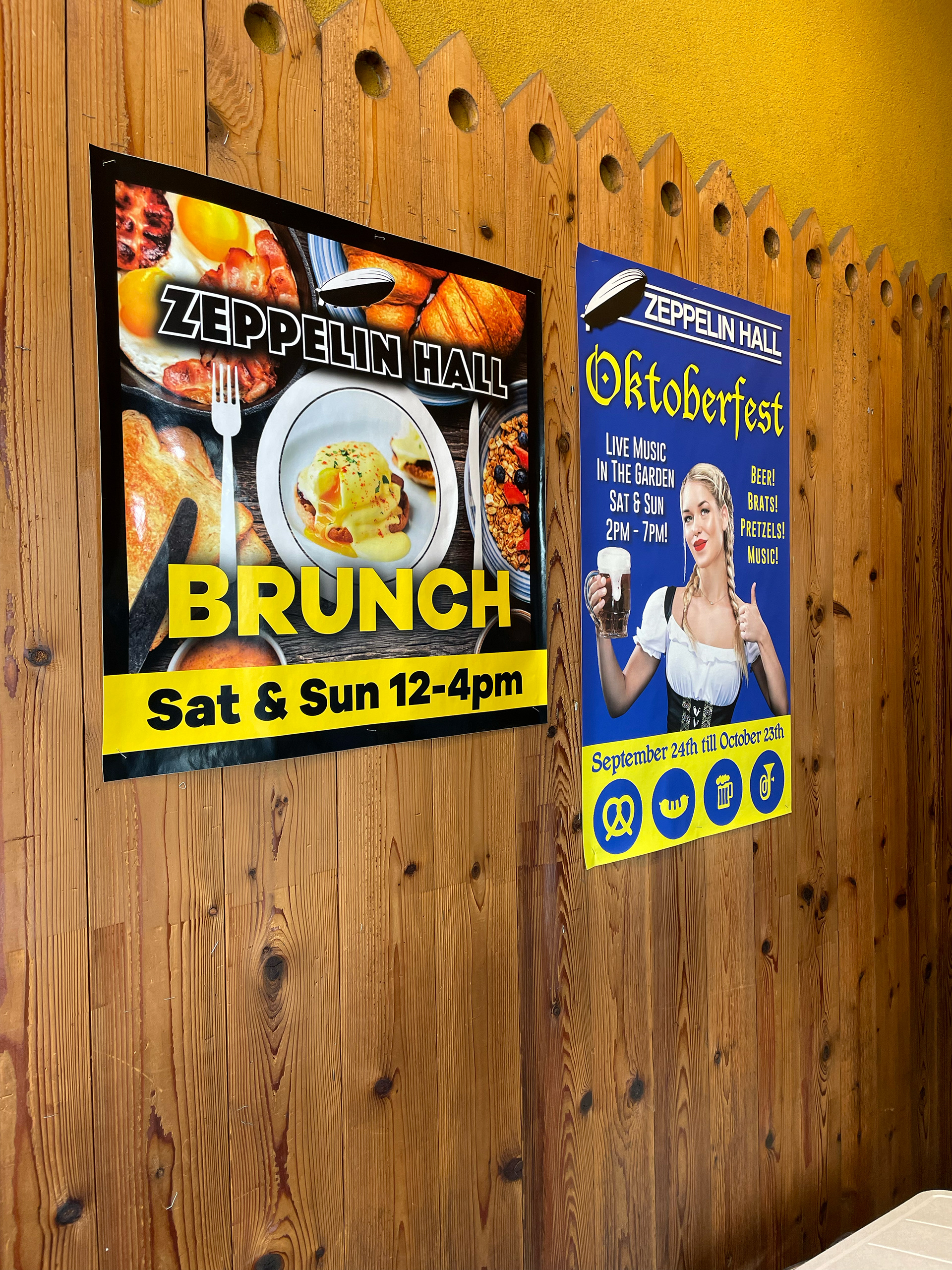 Designed, printed in house, and installed in-house promotional banners for Zeppelin Hall of Liberty Harbor