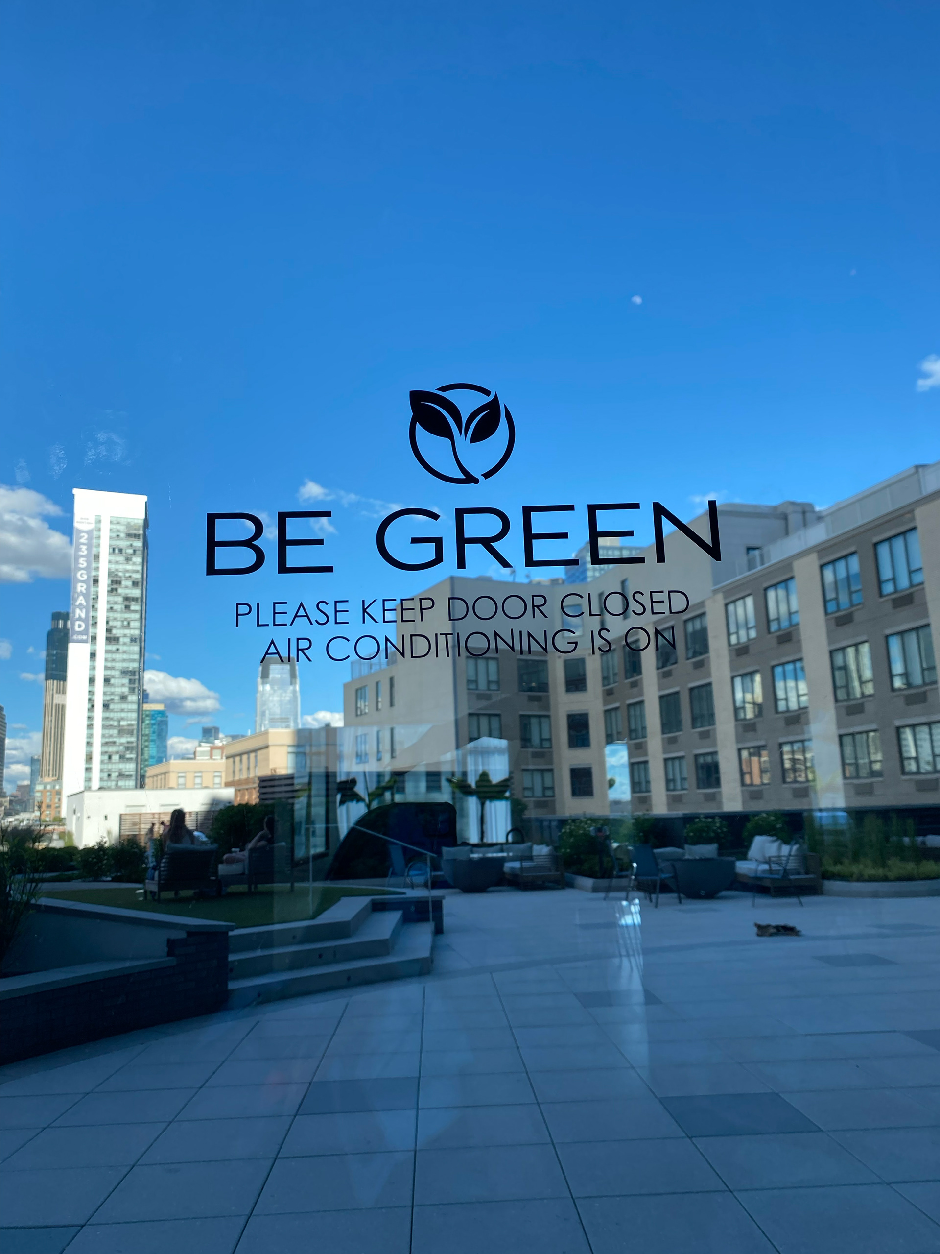 Designed, cut on a Graph-x cutter, and installed in-house window cling for 88 Regent of Liberty Harbor