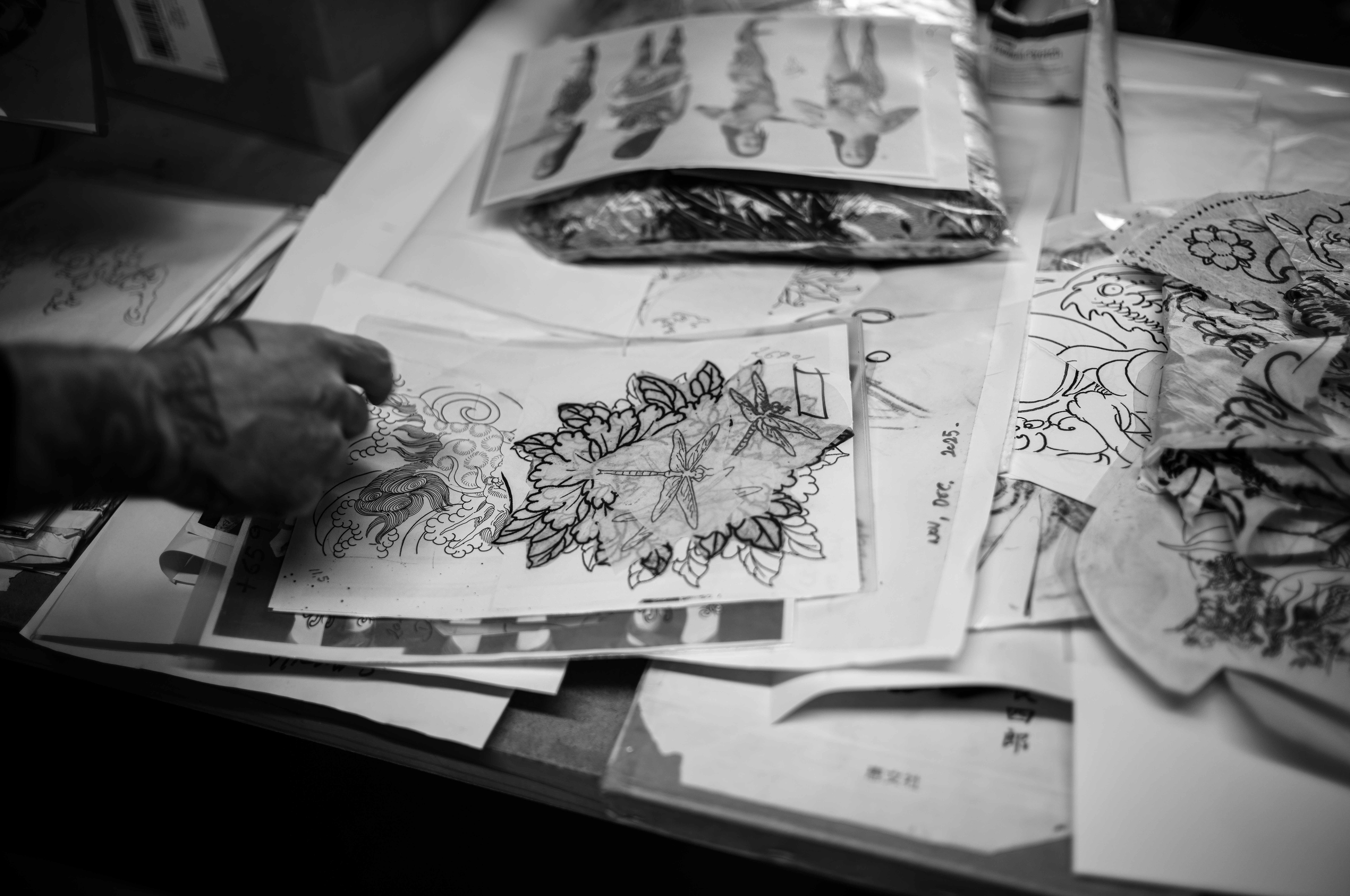 Filip Leu's hand-drawn sketches and designs for his clients. Photography by Carmine Castelli.