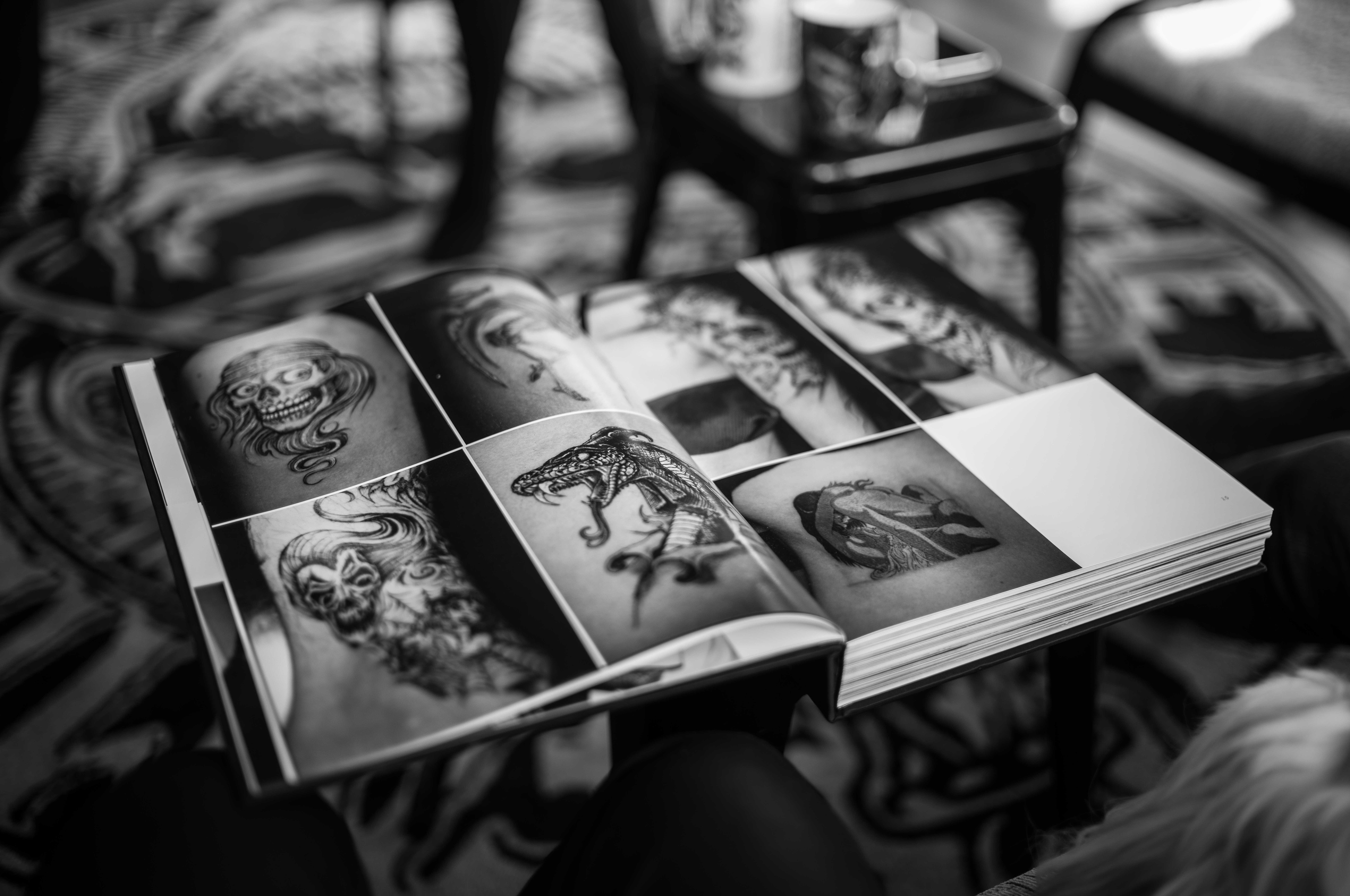 Looking at Filip Leu's book at his home in Bullet