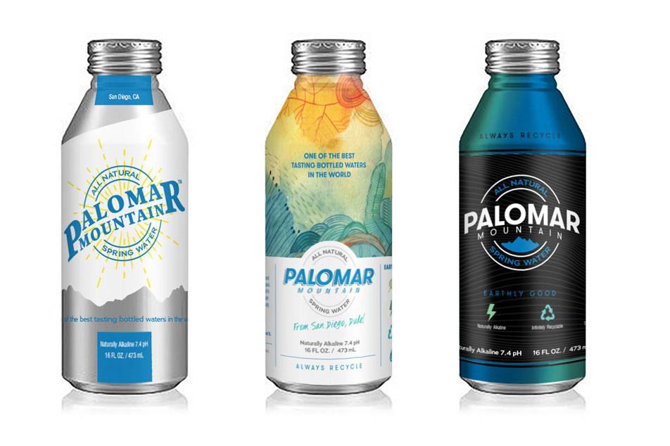 Palomar Mountain Spring Water aluminum bottle labels