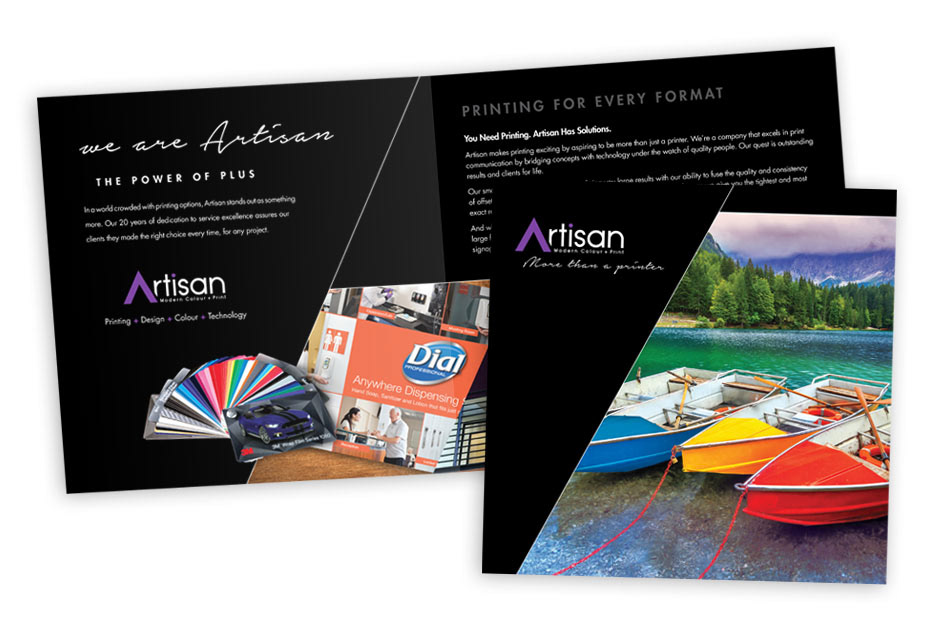 Artisan printing services brochure
