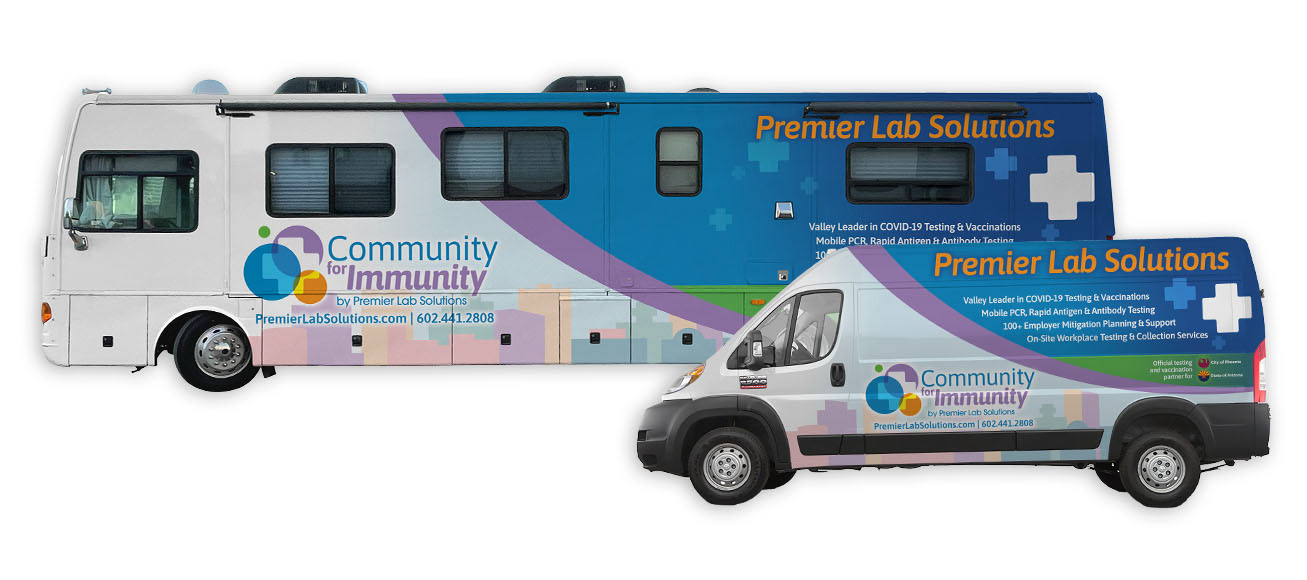 Premier Lab Solutions mobile medical vehicle wraps