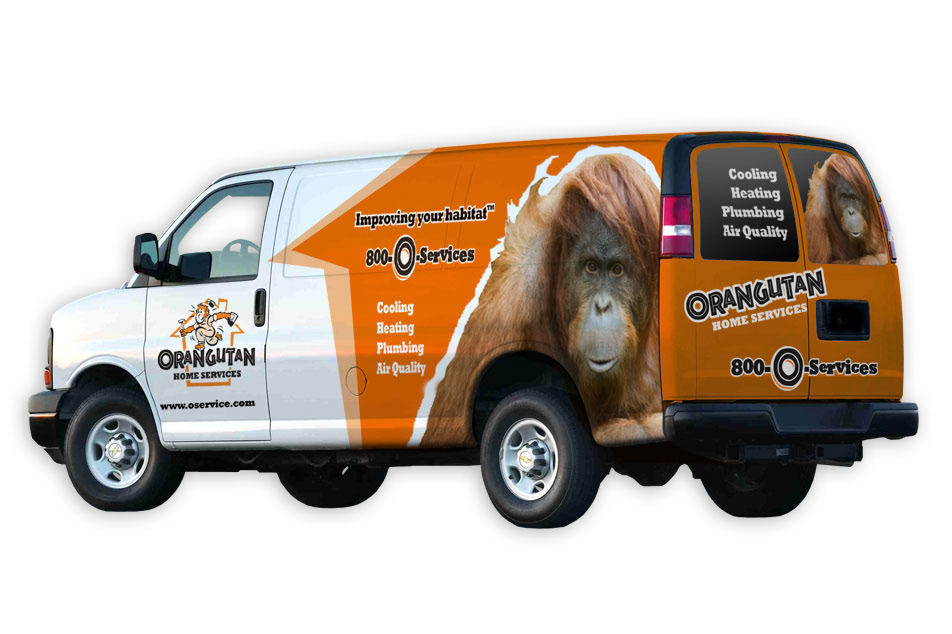 Orangutan Home Service van wrap