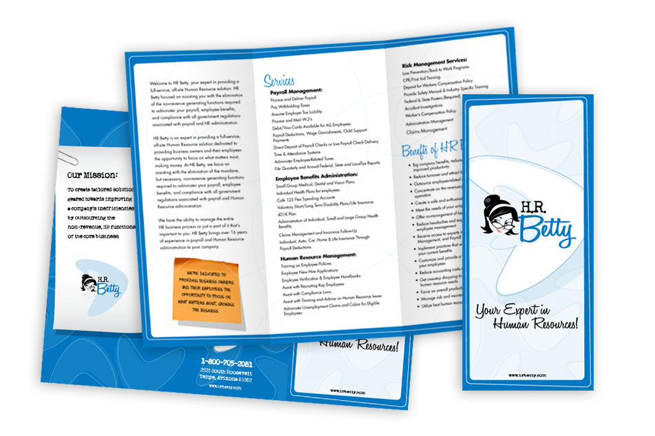 H.R. Betty trifold brochure