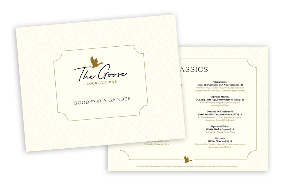 The Goose menu