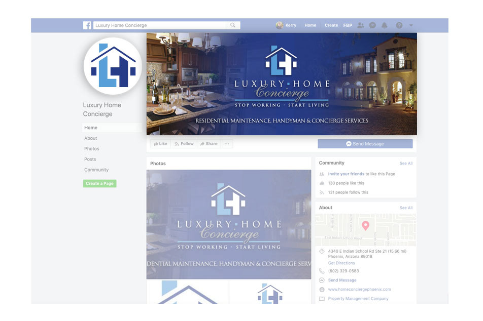 Luxury Home Concierge Facebook icon & header