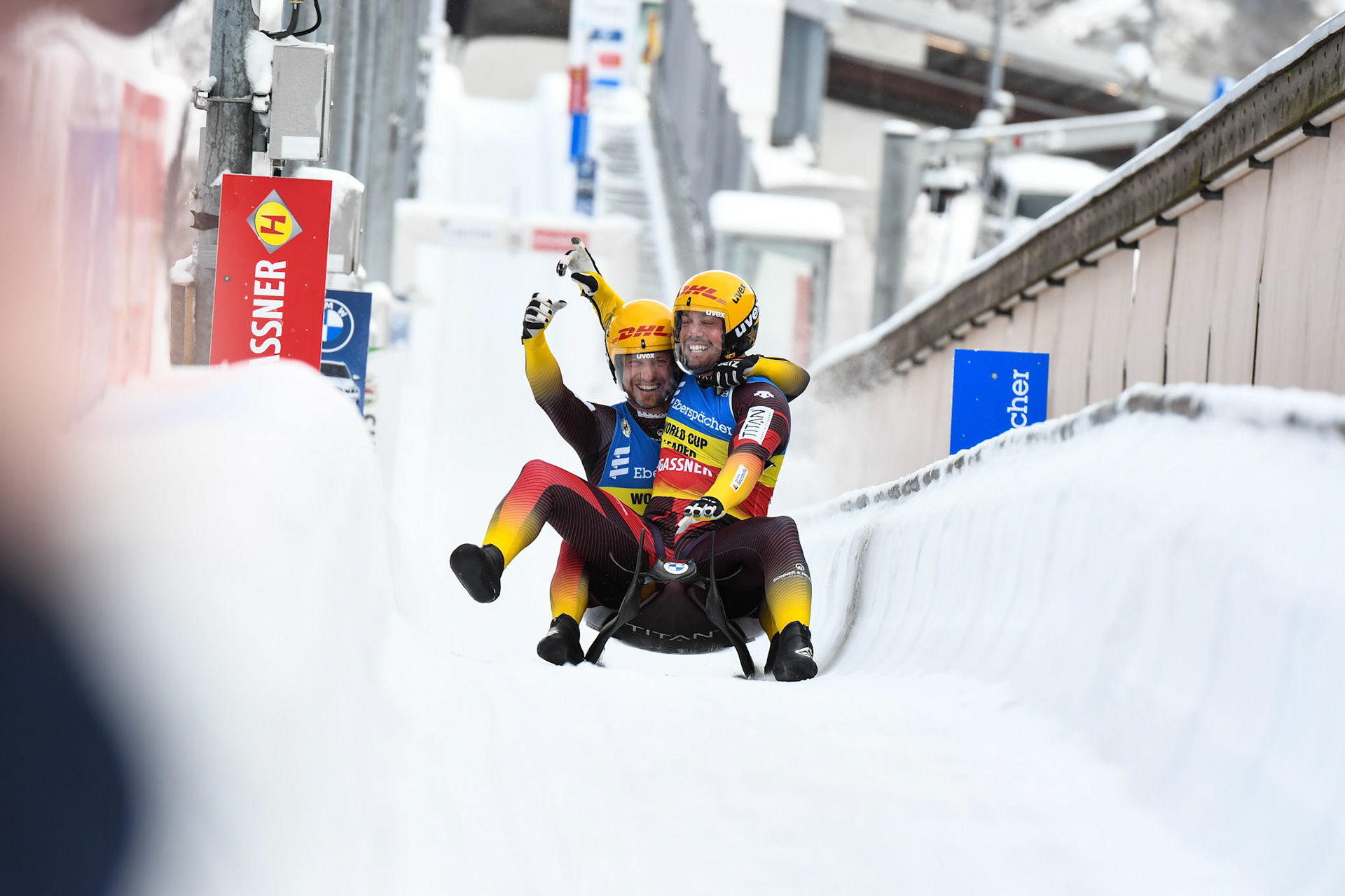 Tobias Wendl, Tobias Arlt, GER; Eberspächer Luge World Cup; Veltins Eisarena Winterberg 25.02.2023