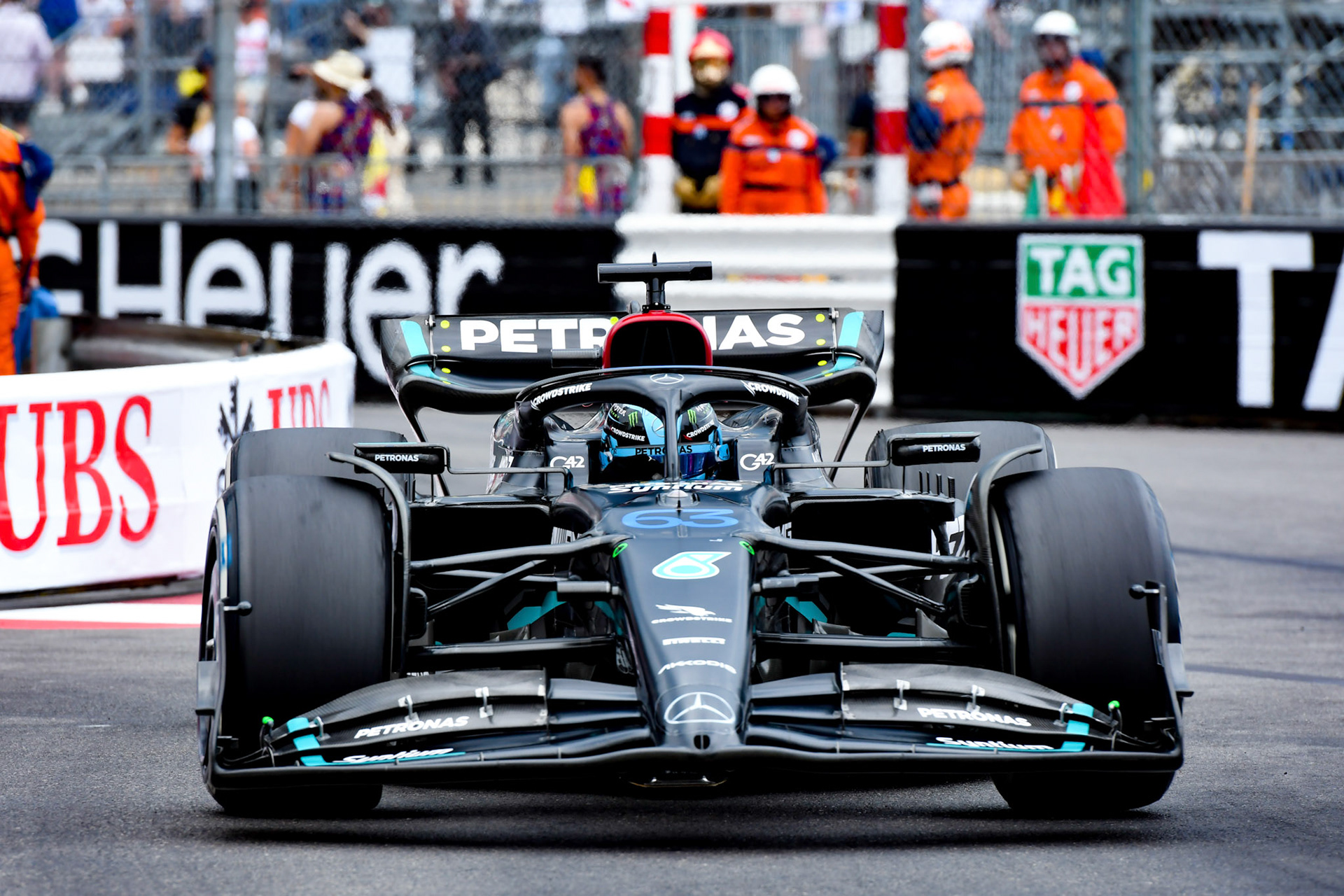 George Russell (GBR) Mercedes AMG F1 Team; Formel 1 GP Monaco. Sonntag 28.05.2023