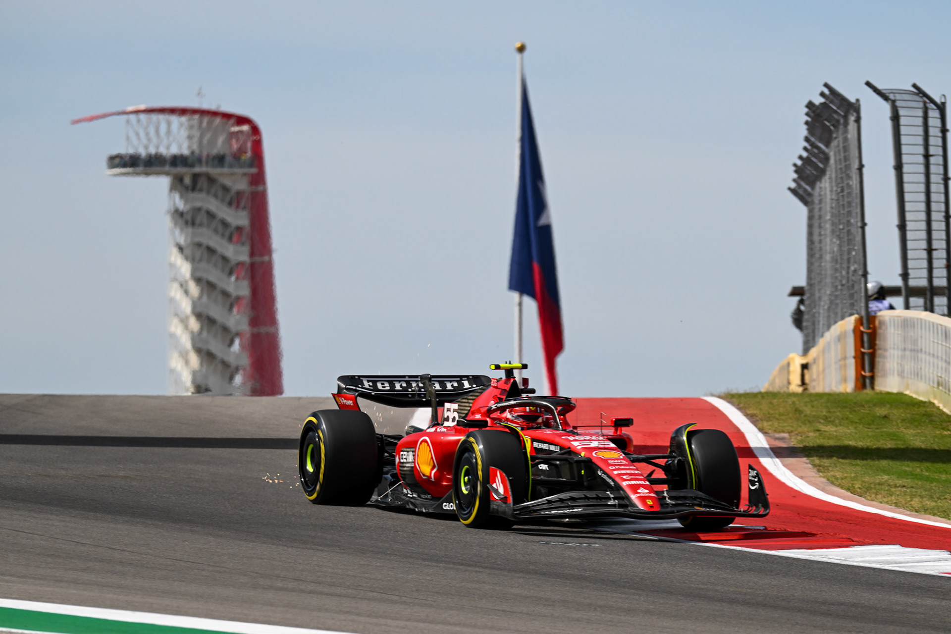 Carlos Sainz (ESP) Scuderia Ferrari; Formel 1 GP USA Austin Texas. Samstag 21.10.2023
