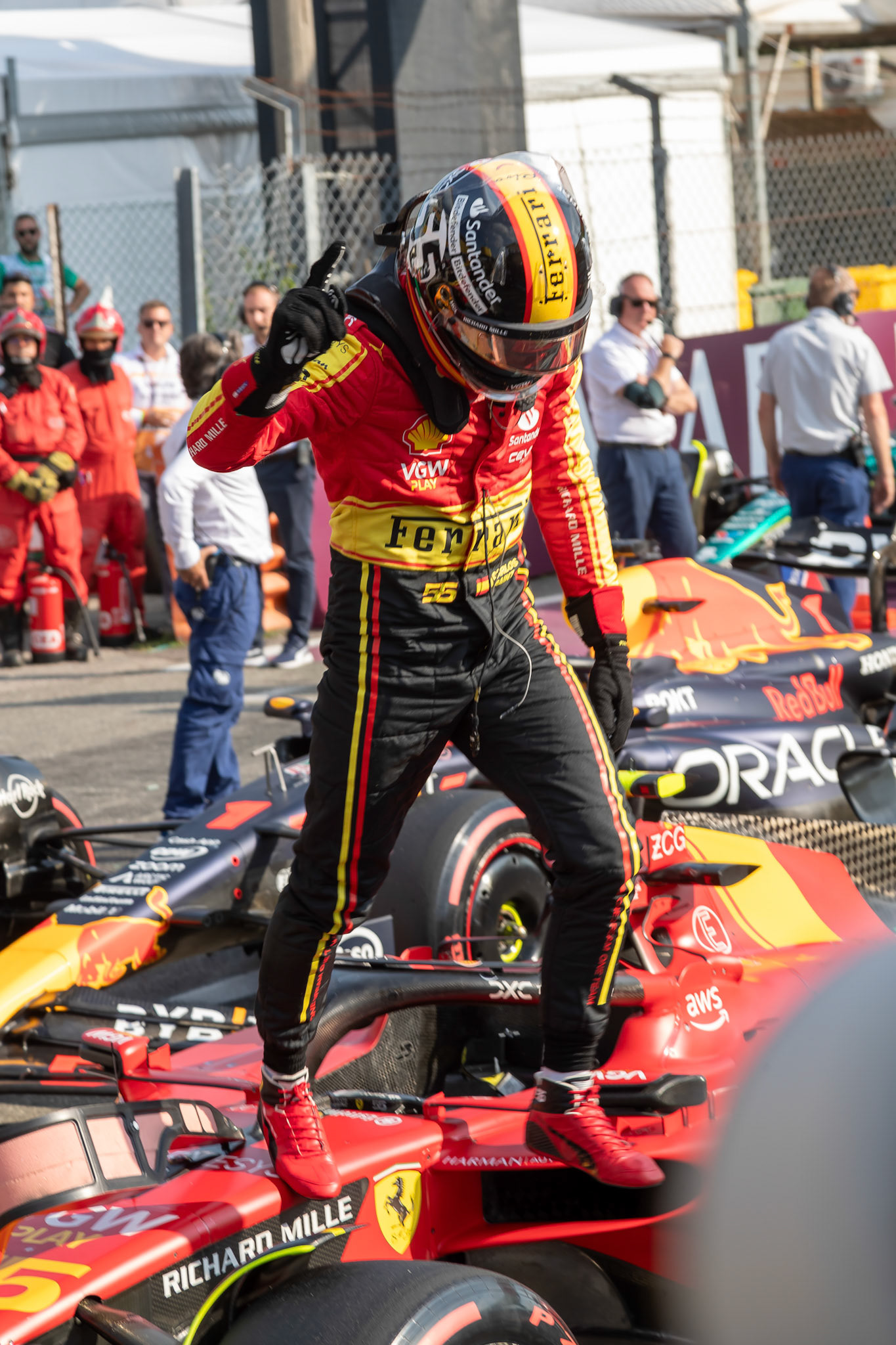 Carlos Sainz (ESP) Scuderia Ferrari; Formel 1 GP Italien / Monza. Samstag, 02.09.2023