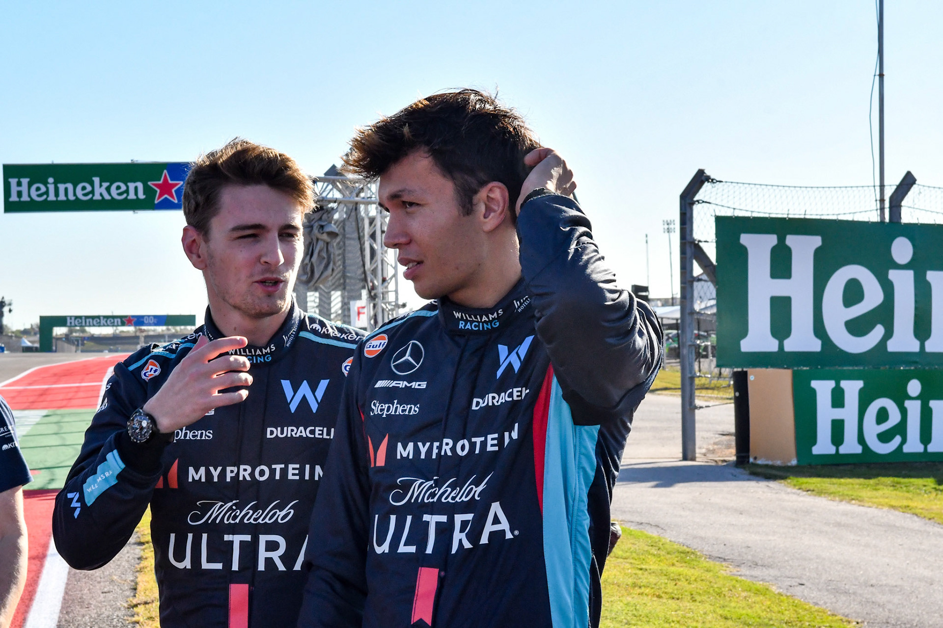 Alexander Albon und Logan Sargeant, Williams Racing;Formel 1 GP USA Austin Texas. Freitag 20.10.2023