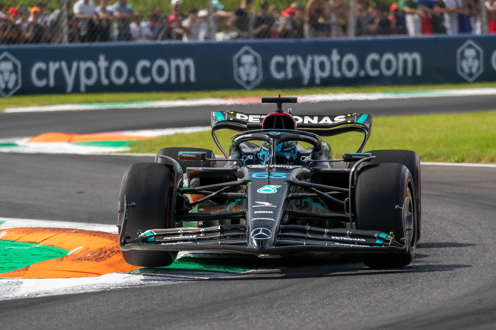 George Russell (GBR) Mercedes AMG F1 Team; Formel 1 GP Italien / Monza. Samstag, 02.09.2023