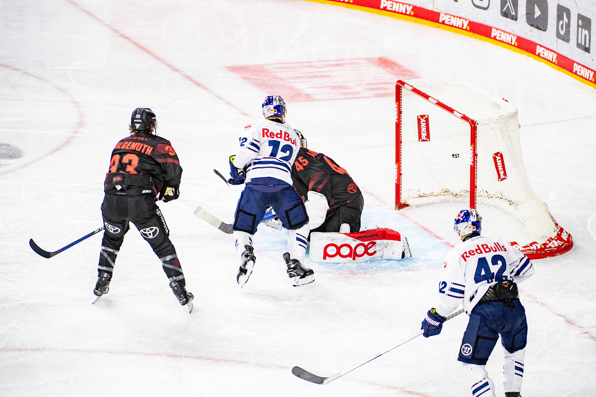 Benjamin Smith, Tim Wohlgemuth, Tobias Ancicka, Yasin Ehliz; DEL Kölner Haie - EHC Red Bull München, 05.01.2024