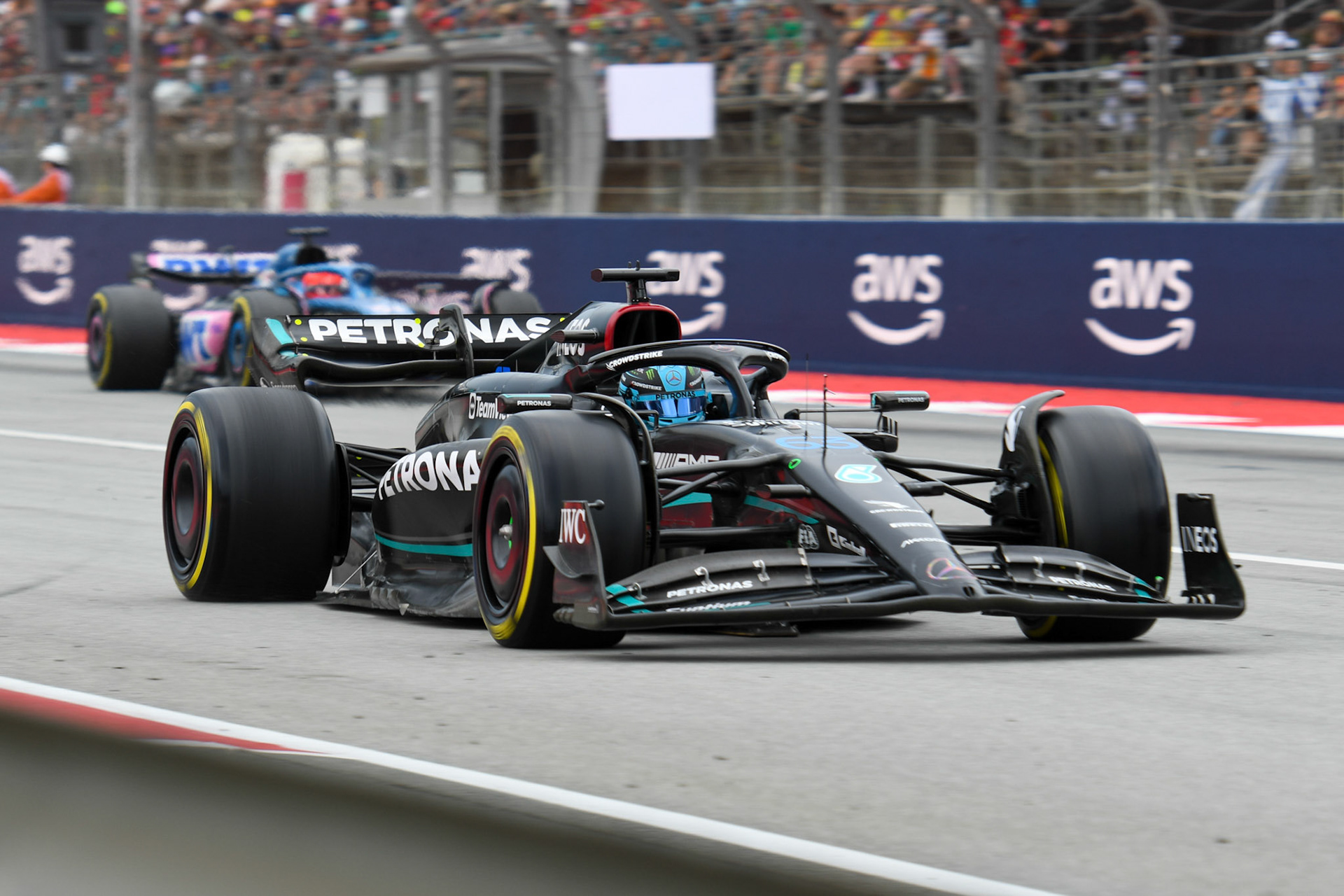 George Russell (GBR) Mercedes AMG F1 Team; Formel 1 GP Barcelona. Sonntag 04.06.2023