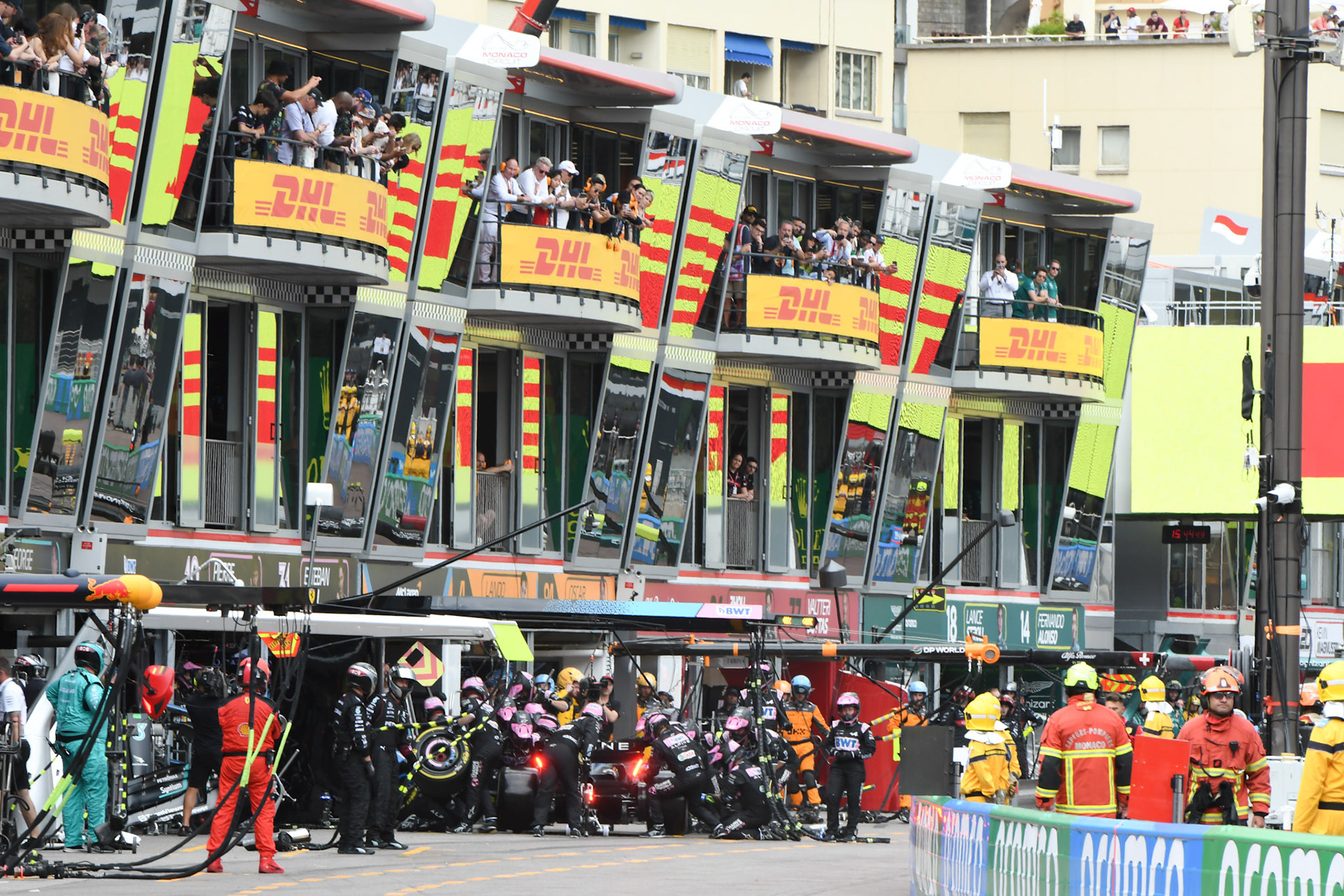 Boxenstop Alpine F1 Team; Formel 1 GP Monaco. Sonntag 28.05.2023