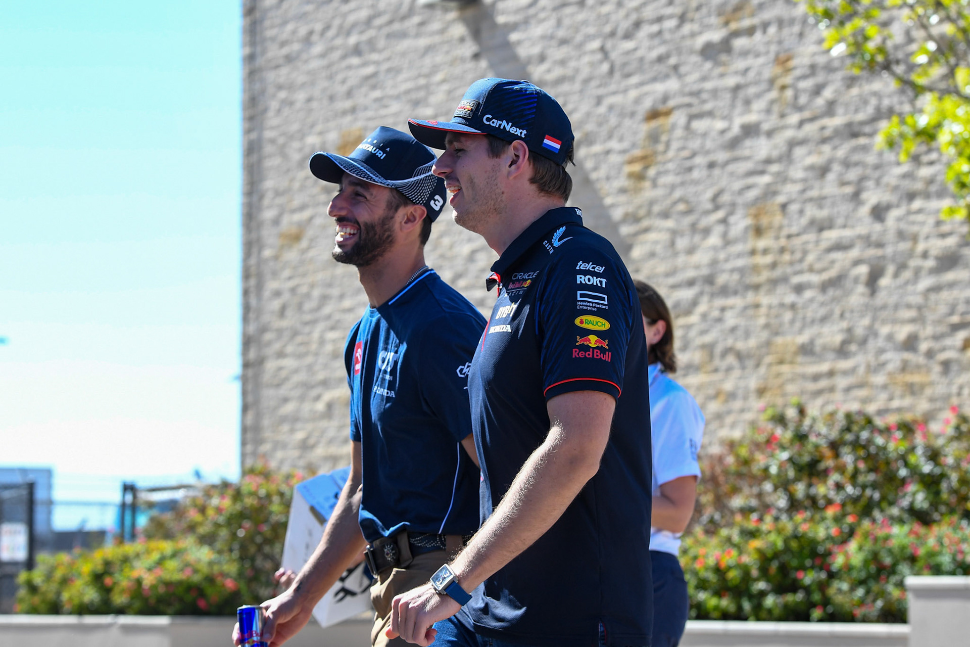 Max Verstappen und Daniel Ricciardo;Formel 1 GP USA Austin Texas. Donnerstag 19.10.2023