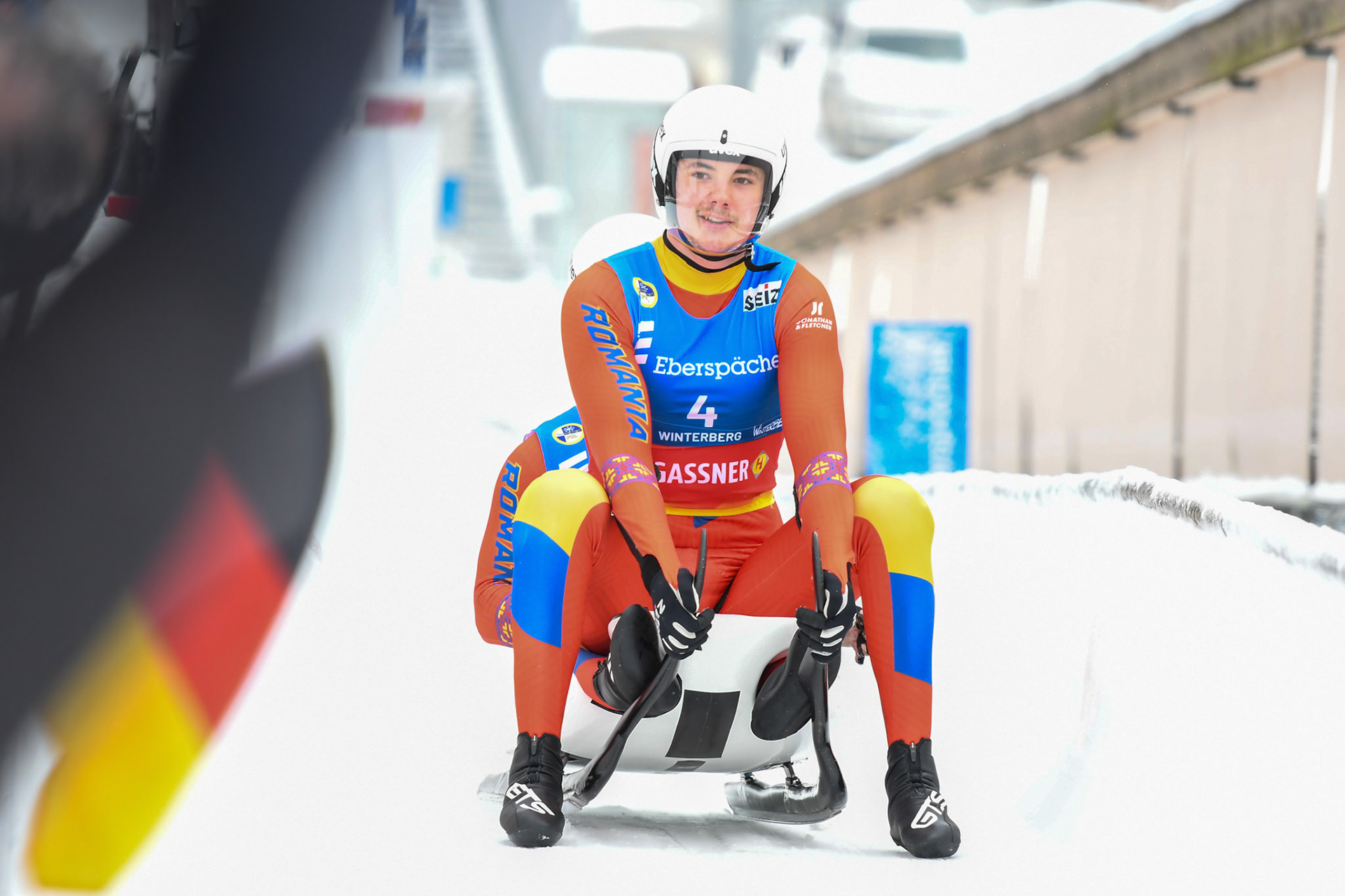 Tudor Stefan Handaric, Sebastian Motzca, ROU; Eberspächer Luge World Cup; Veltins Eisarena Winterberg 25.02.2023