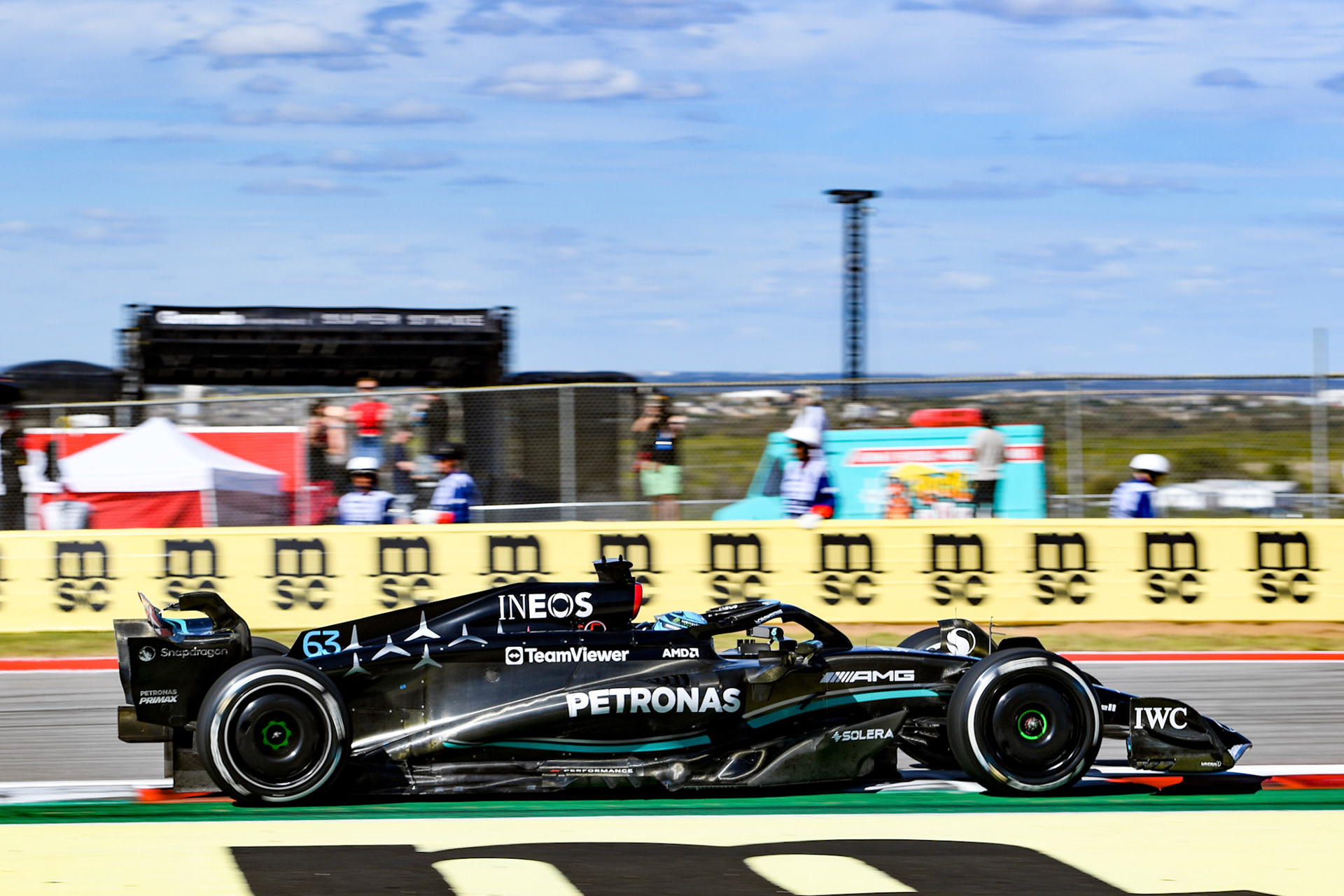 George Russell (GBR) Mercedes AMG F1 Team; Formel 1 GP USA Austin Texas. Sonntag 22.10.2023